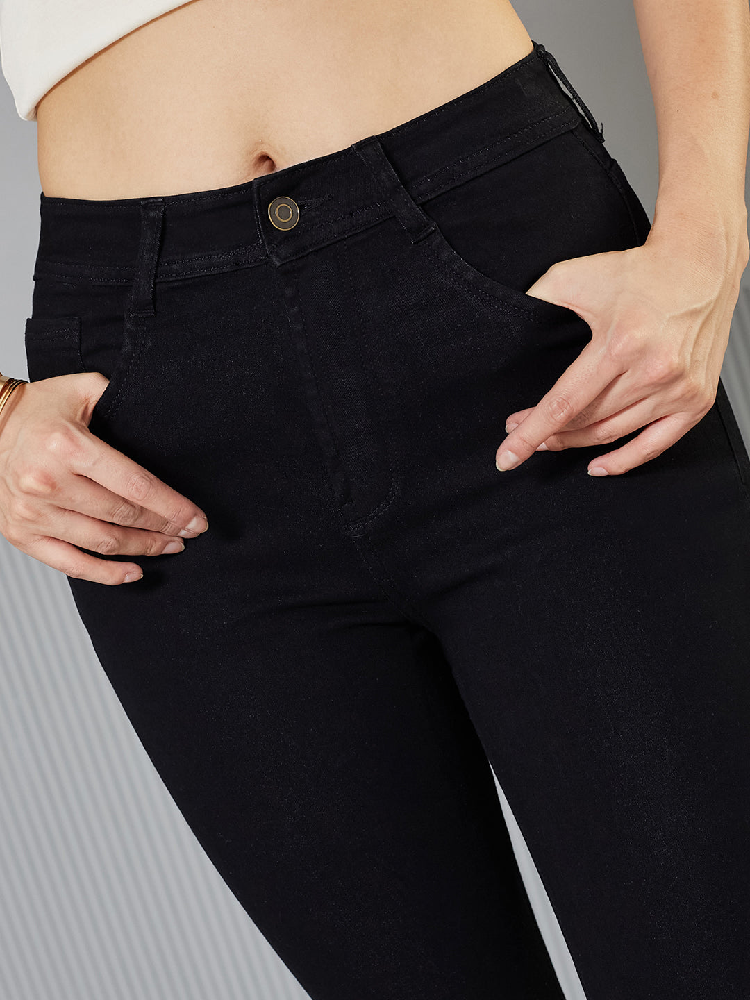 Women's Black High-Rise Slim Fit Stretchable Denim Jeans