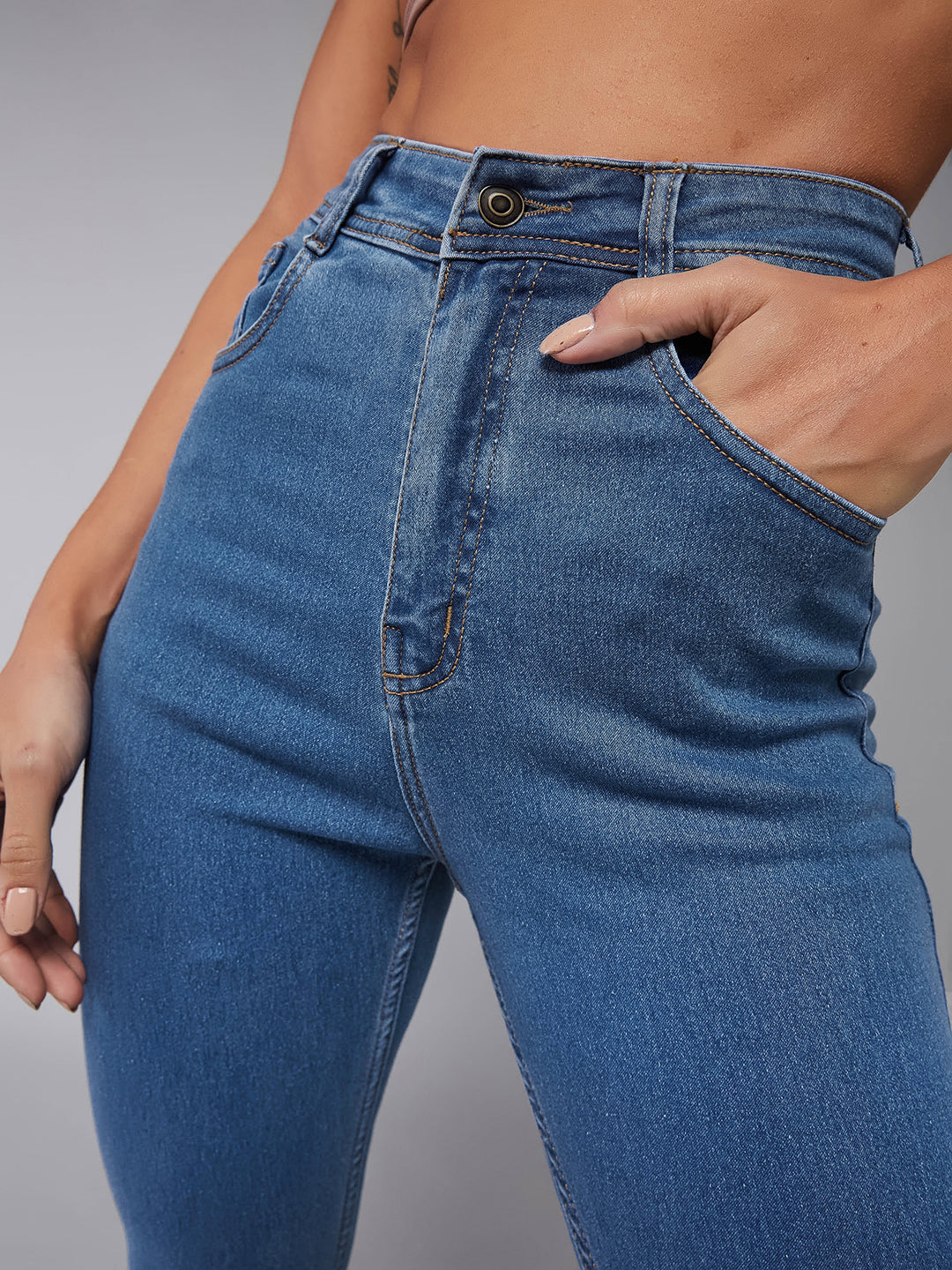 CHASEstretch™ Blue Skinny High-Rise Distressed Denim Jeans