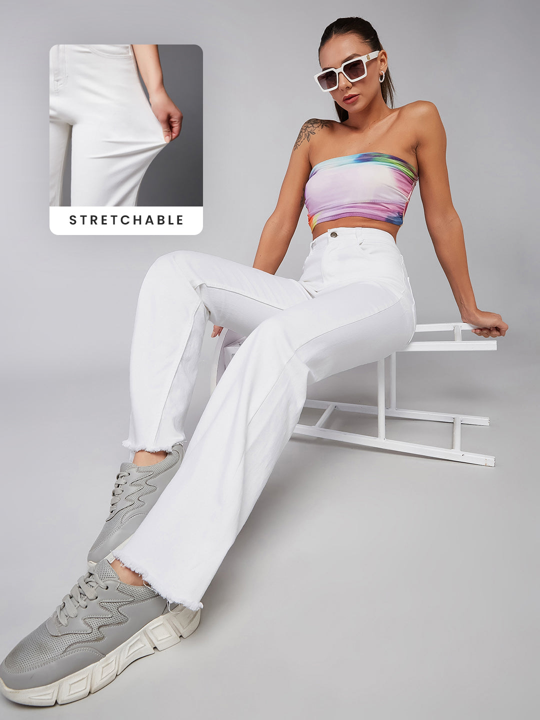 CHASEstretch™ White Bootcut High-Rise Denim Jeans