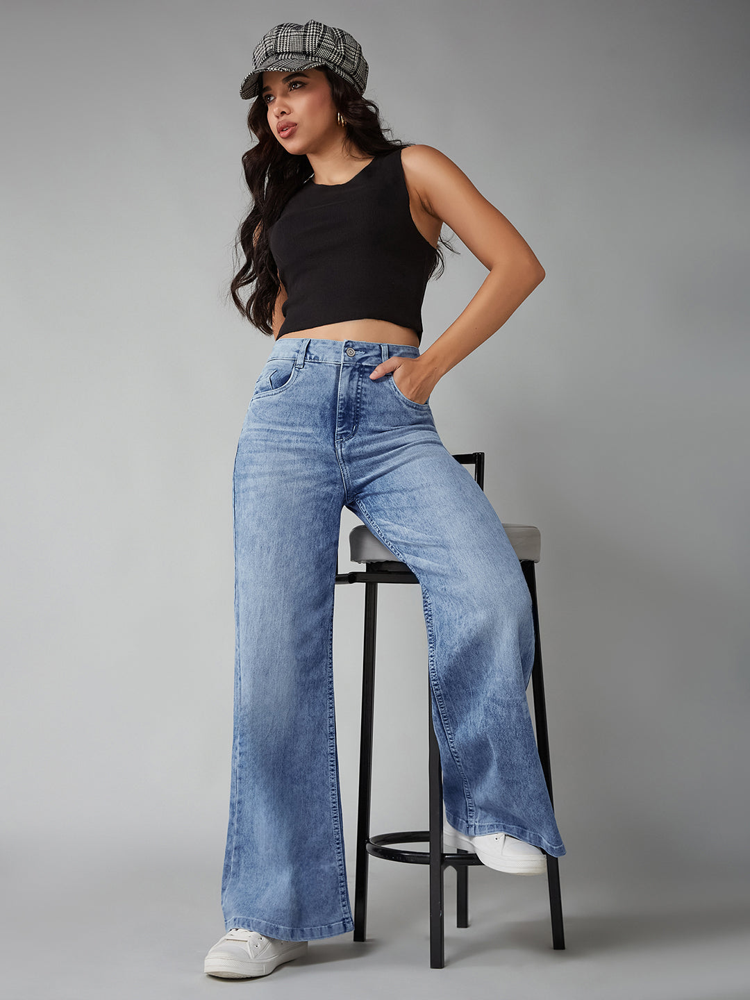 CHASEshape™ Light-Blue Wide-Leg High-Rise Denim Jeans