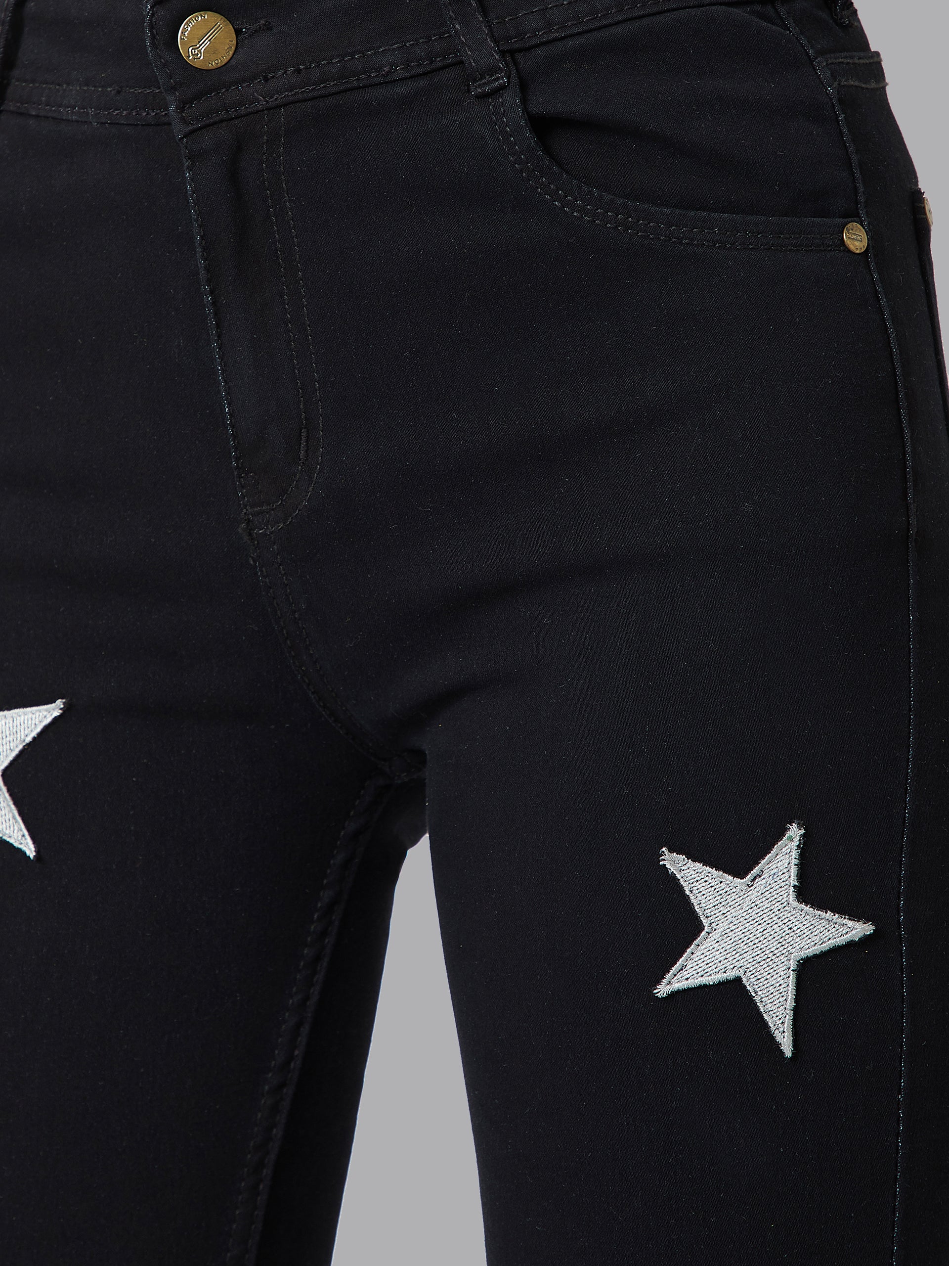 Women's Black Slim-Fit High-Rise Stretchable Denim Jeans
