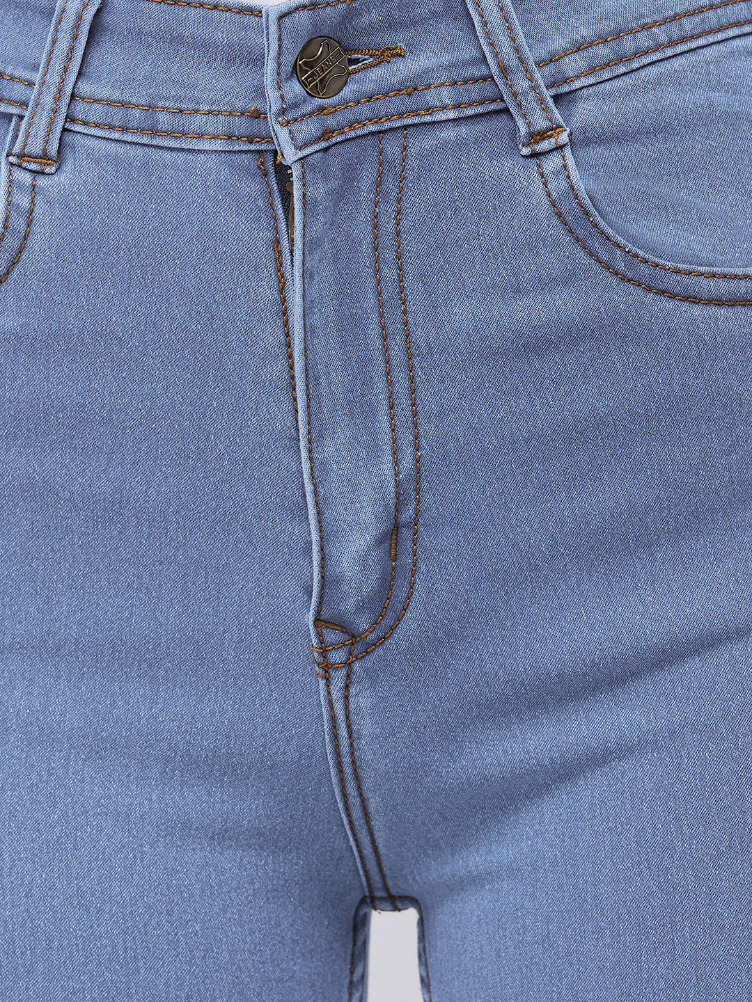 Women's Blue Skinny High-Rise Distressed Denim Jeans
