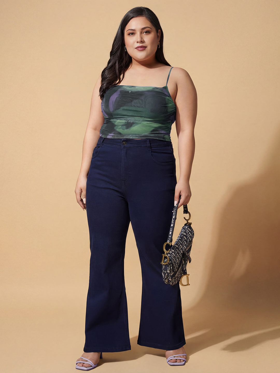 CHASEshape™ Navy Blue Bootcut High Rise Stretchable Denim Jeans for Women