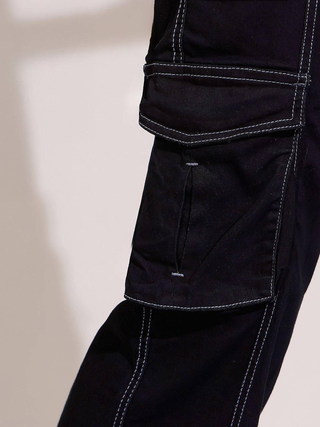 Women's Black Wide-Leg High-Rise Clean-Look Regular-Length Stretchable Patch-Pocketed Denim Jeans