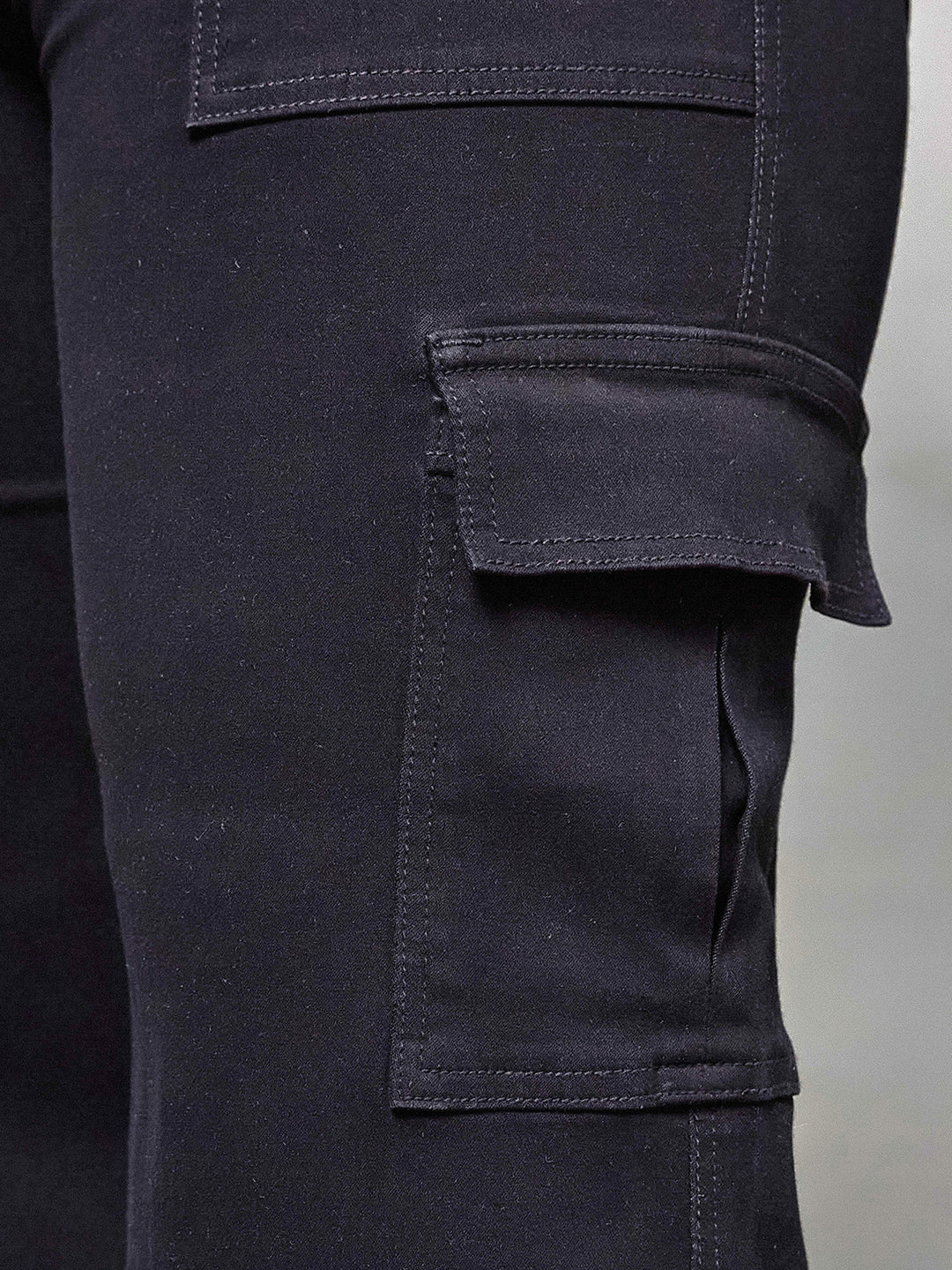 24/7 Comfort Black Wide-Leg High-Rise Stretchable Denim Jeans