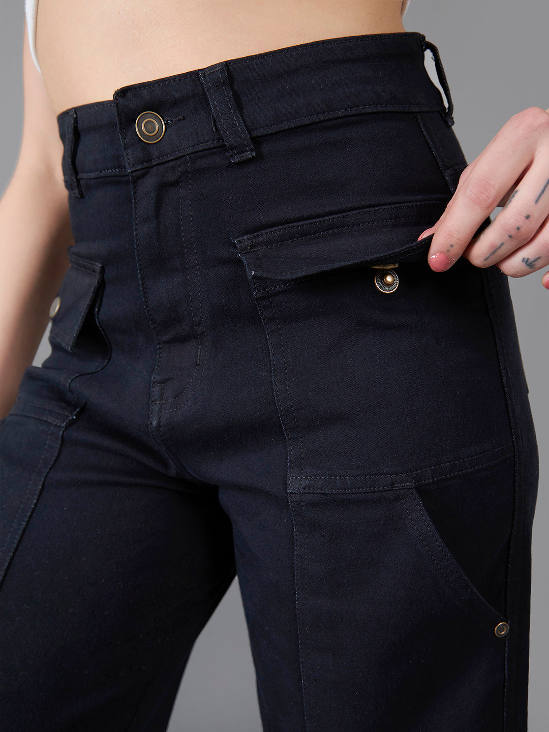 CHASEstretch™ Black Flared High-Rise Denim Jeans