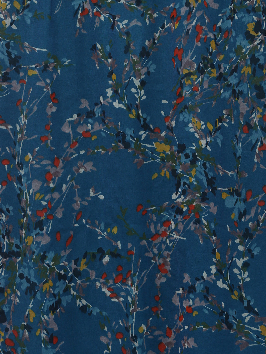 Women's Multicolored Round Neck Sleeveless Floral Ruffled Gathered Knee-Long Skater Dress