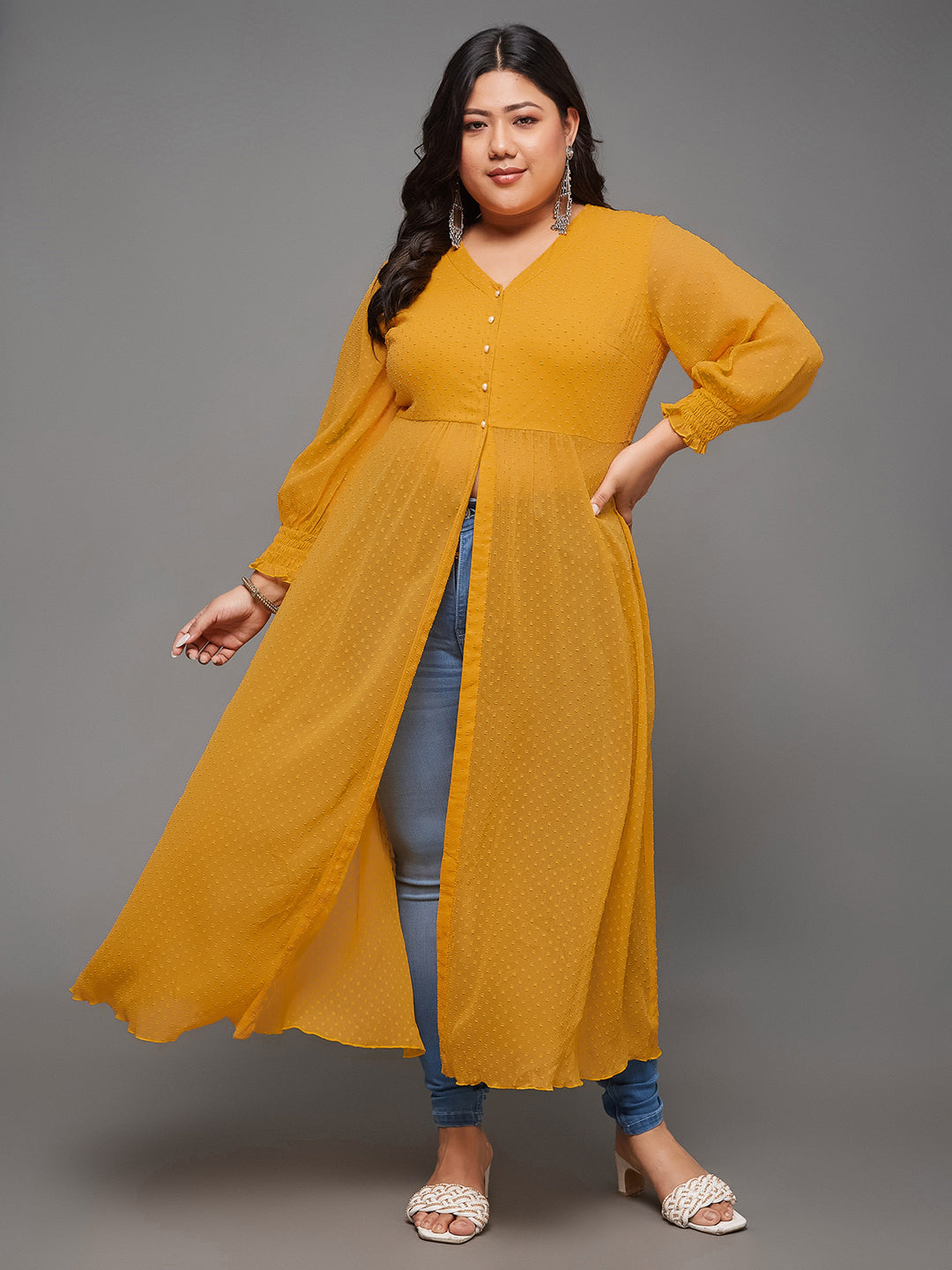 Body Bliss Mustard Yellow Empire Maxi Top