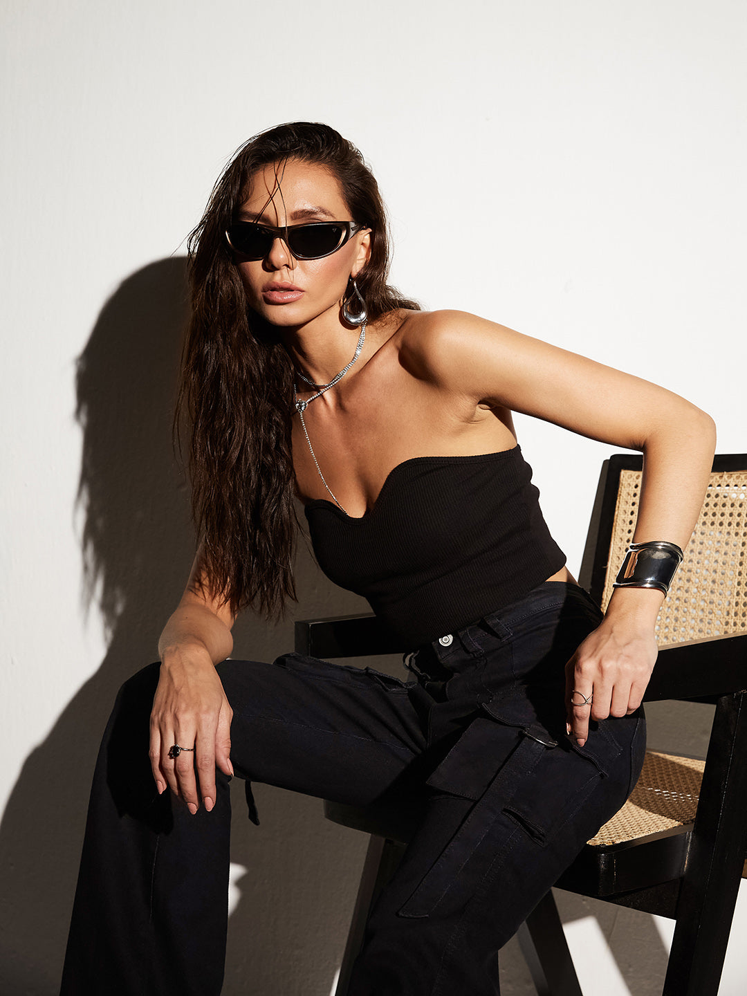 CHASEstretch™ Black Bell-Bottom Bootcut High-Rise Denim Jeans for Women