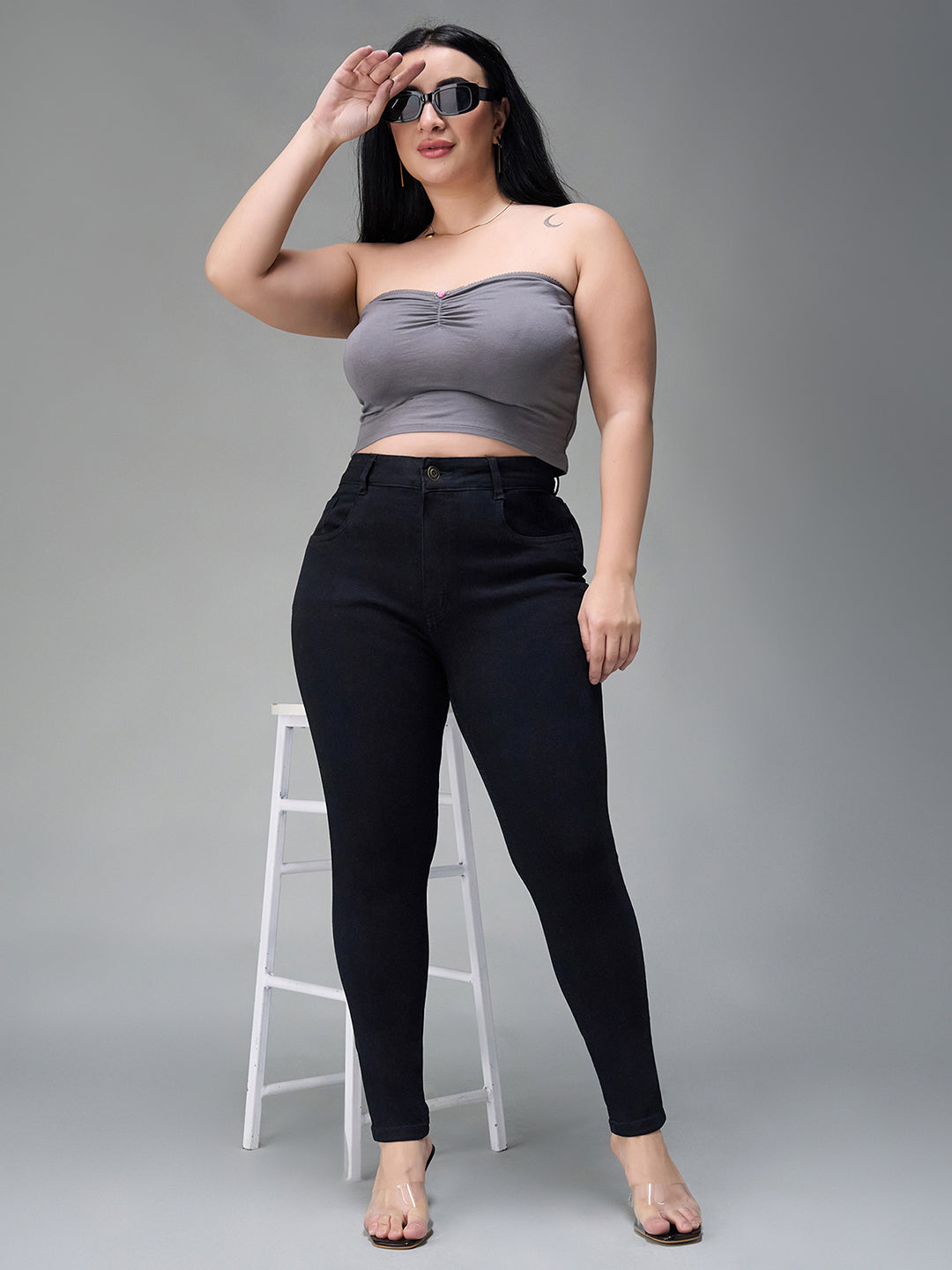 24/7 Comfort Black Skinny High-Rise Stretchable Denim Jeans