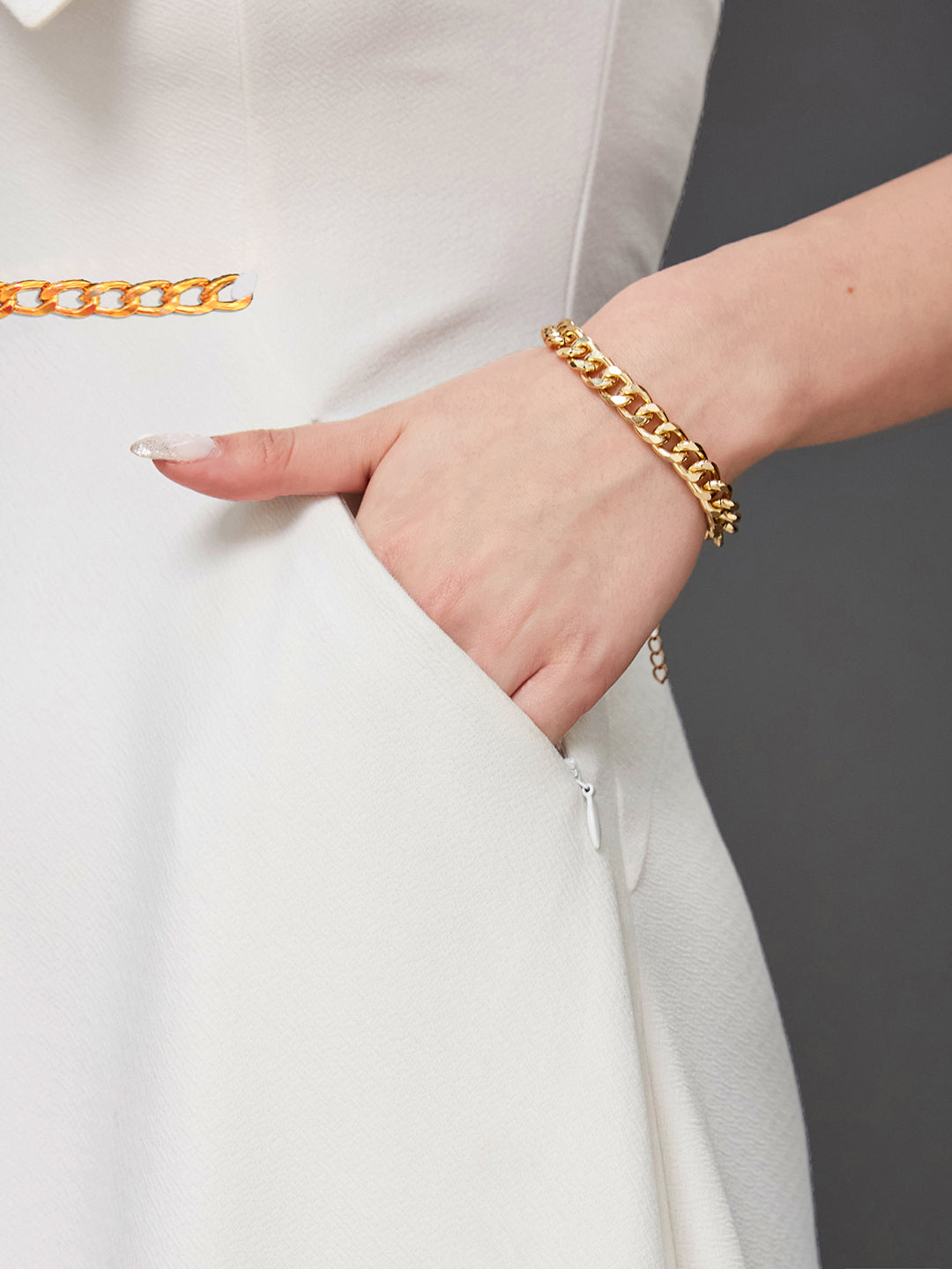 Women's Off White Solid Square Neck Raglan Sleeves Side Pocketed Polyester Fit and Flare Knee-Length Dress