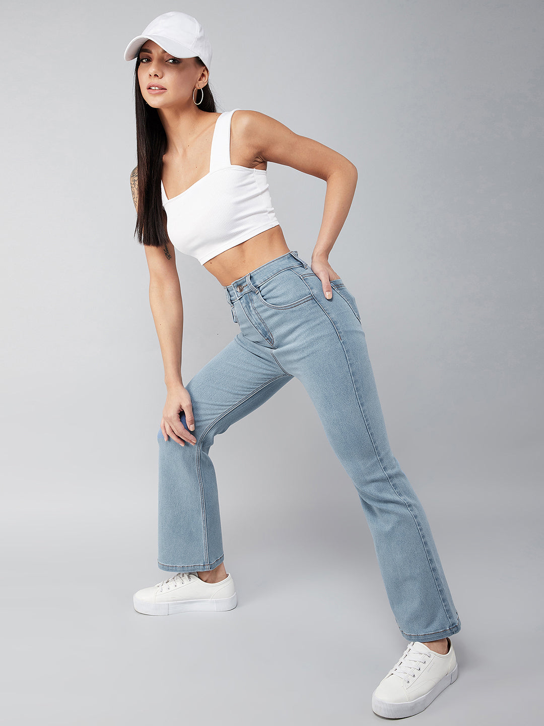 CHASEstretch™ Light Blue Bell-Bottom Bootcut High-Rise Denim Jeans