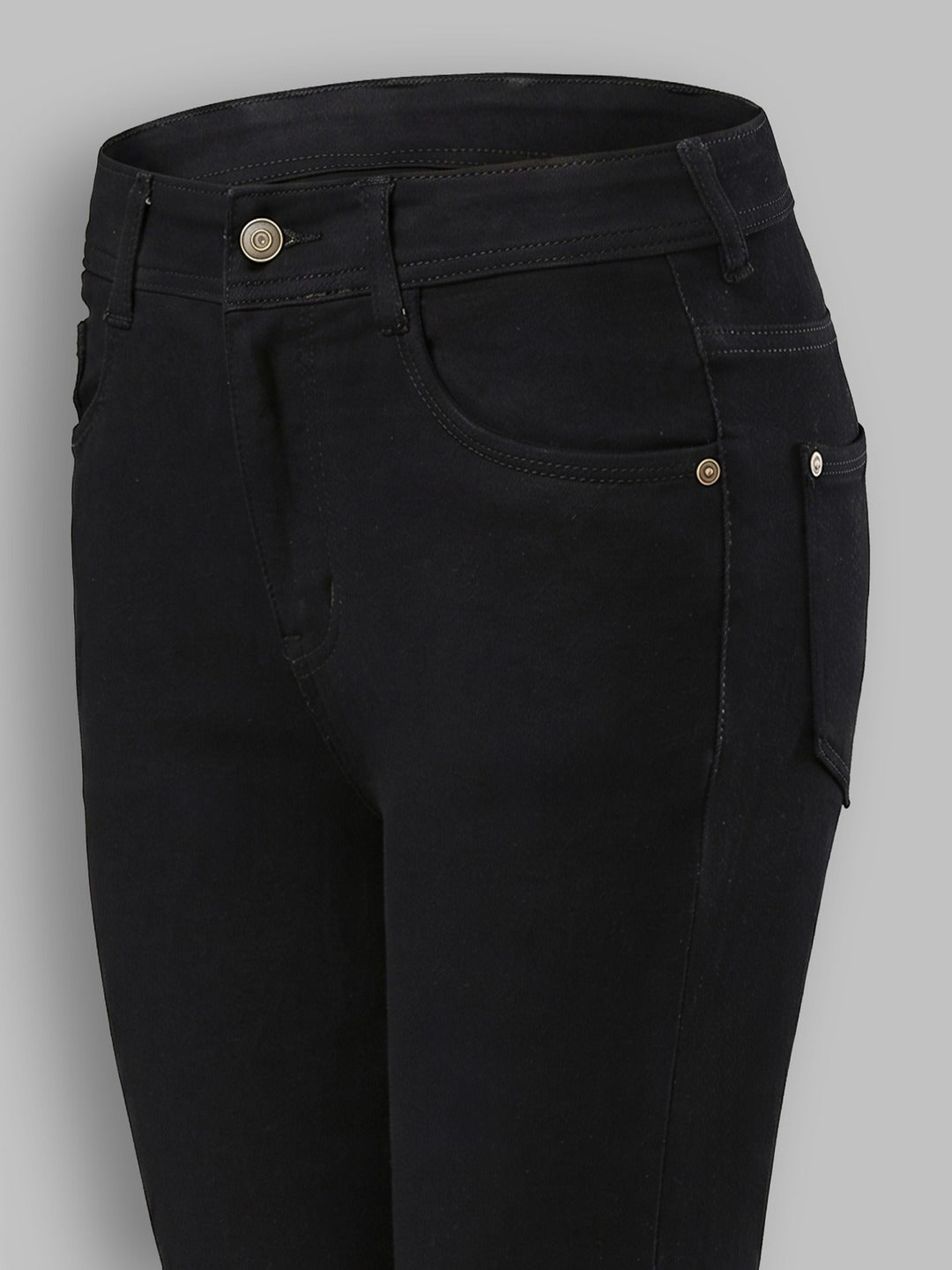 Black Slim Fit High Rise Denim Jeans for Women