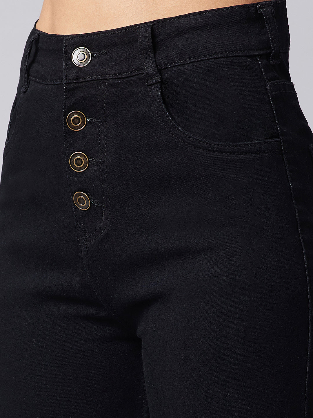 24/7 Comfort Black Skinny-Fit High-Rise Stretchable Denim Jeans