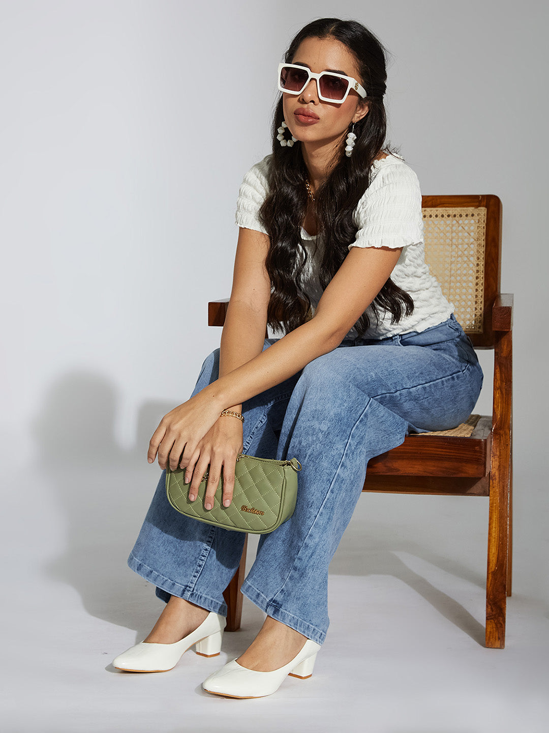 CHASEshape™ Light-Blue Wide-Leg High-Rise Stretchable Denim Jeans