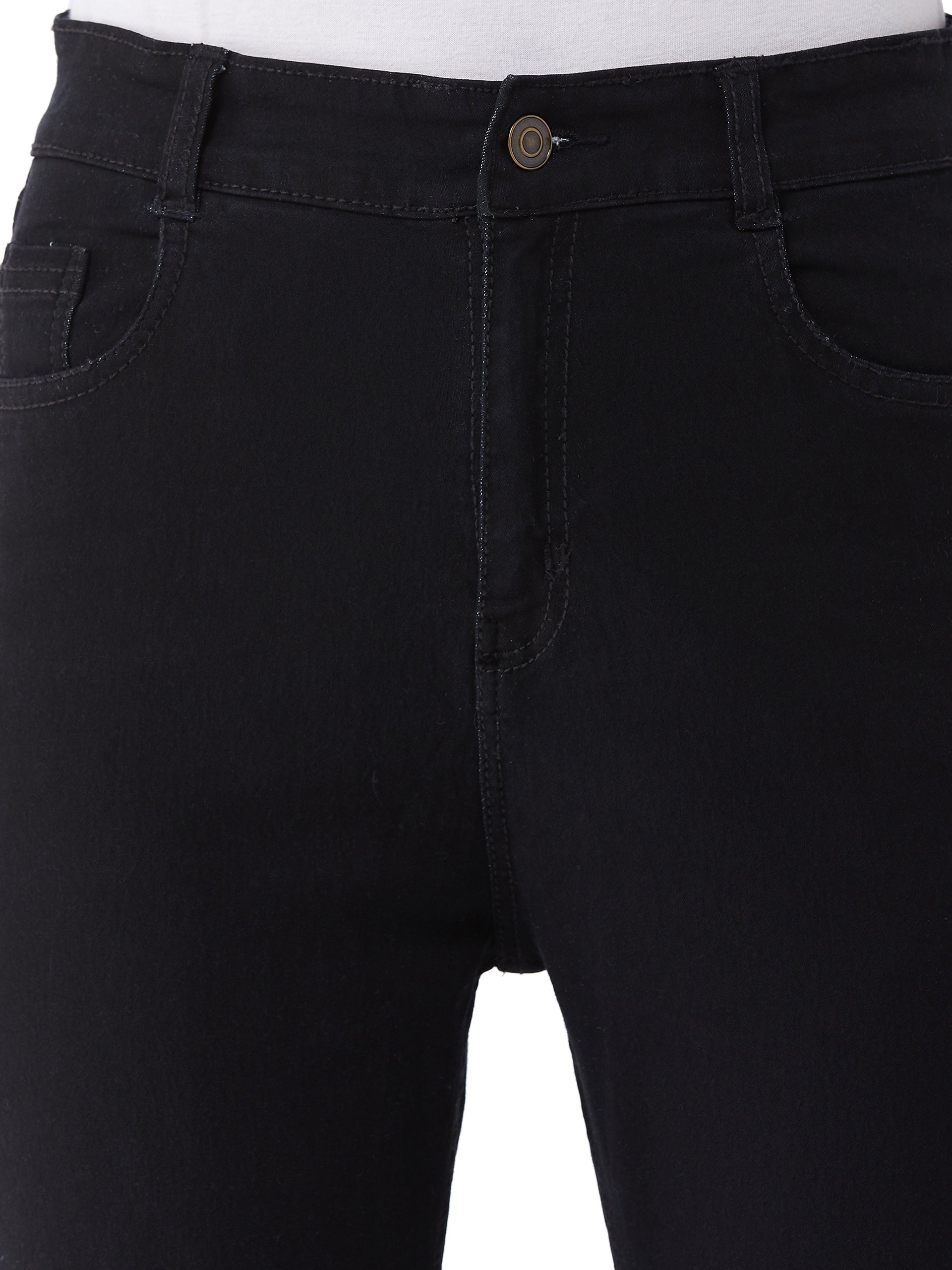 24/7 Comfort Black Slim-Fit High-Rise Denim Jeans
