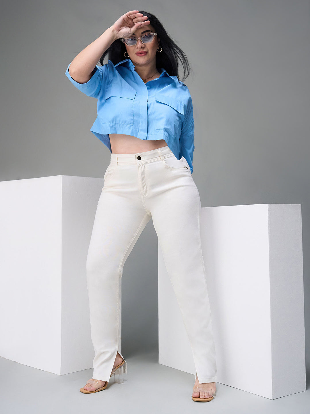24/7 Comfort White Skinny Mid-Rise Stretchable Denim Jeans