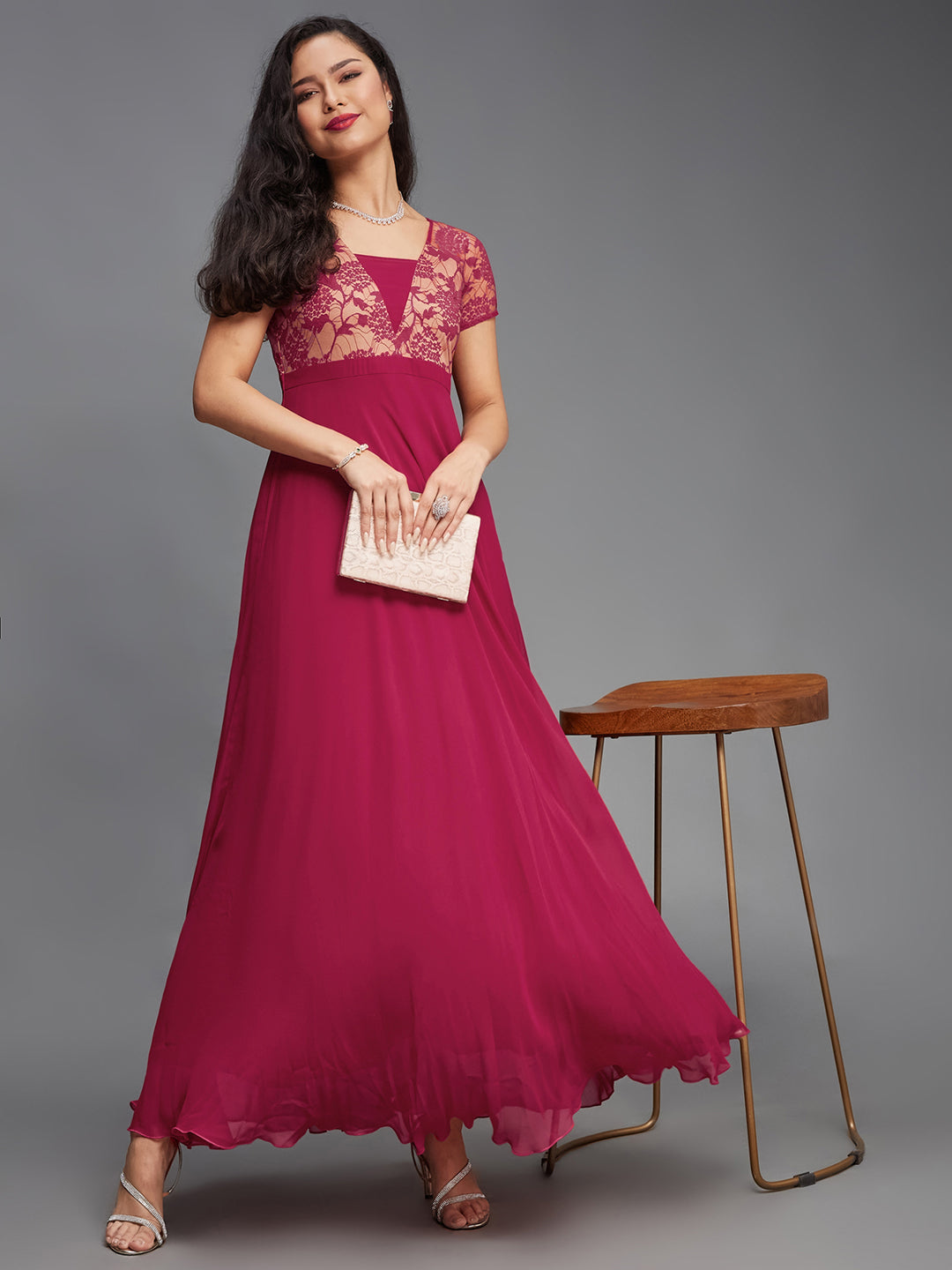 Dark Pink Relaxed Fit dress — Miss Chase