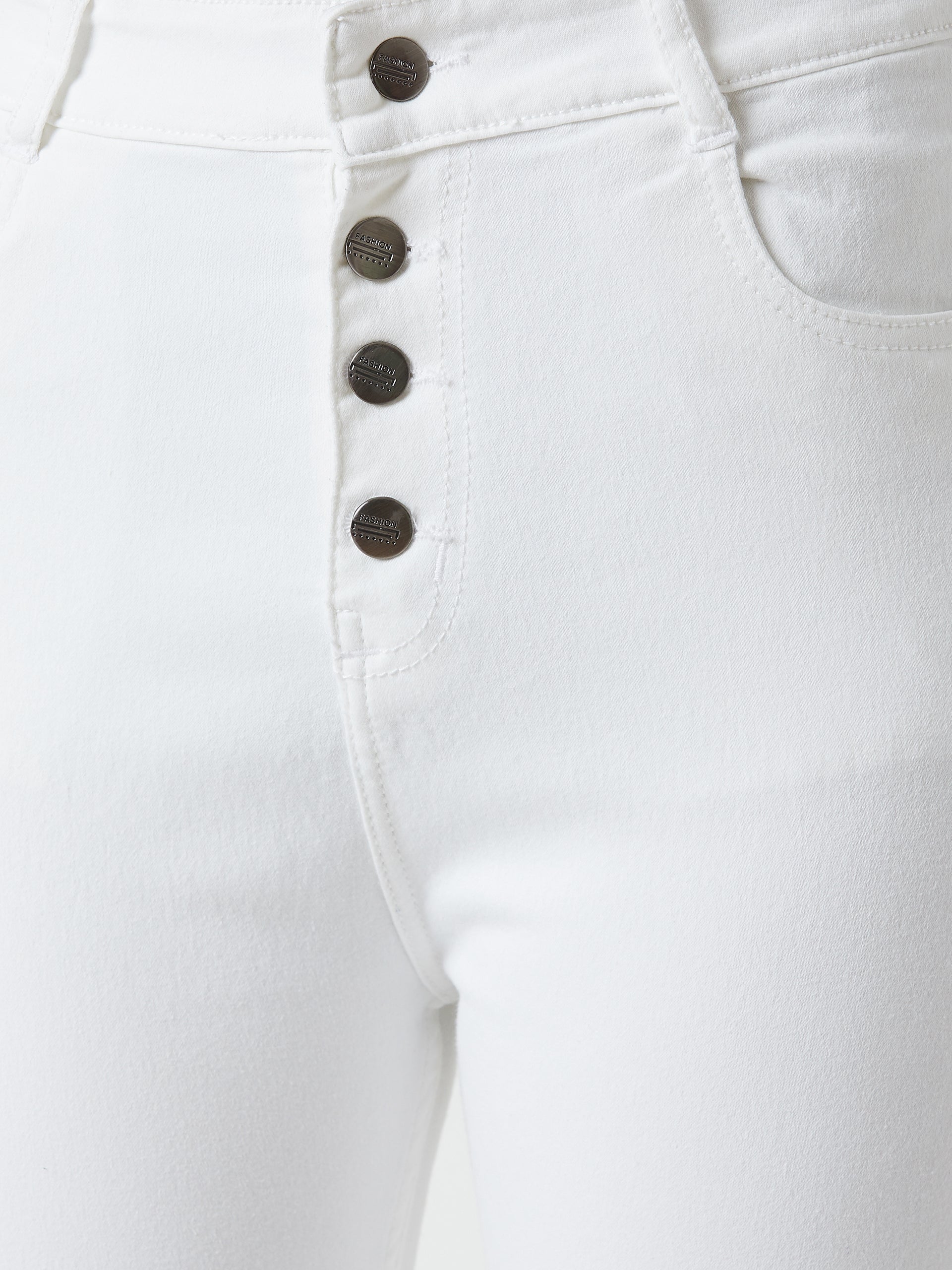 24/7 Comfort White Skinny-Fit High-Rise Stretchable Bleached Denim Jeans