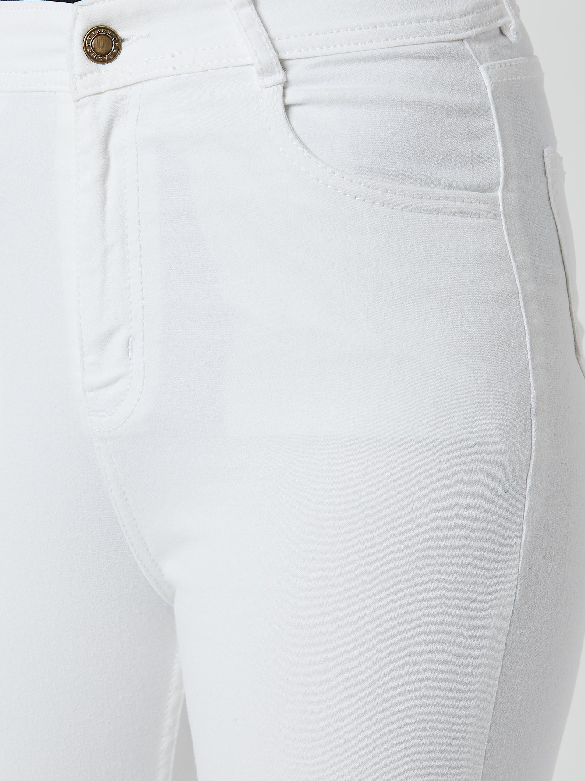 24/7 Comfort White Skinny-Fit High-Rise Bleached Denim Jeans