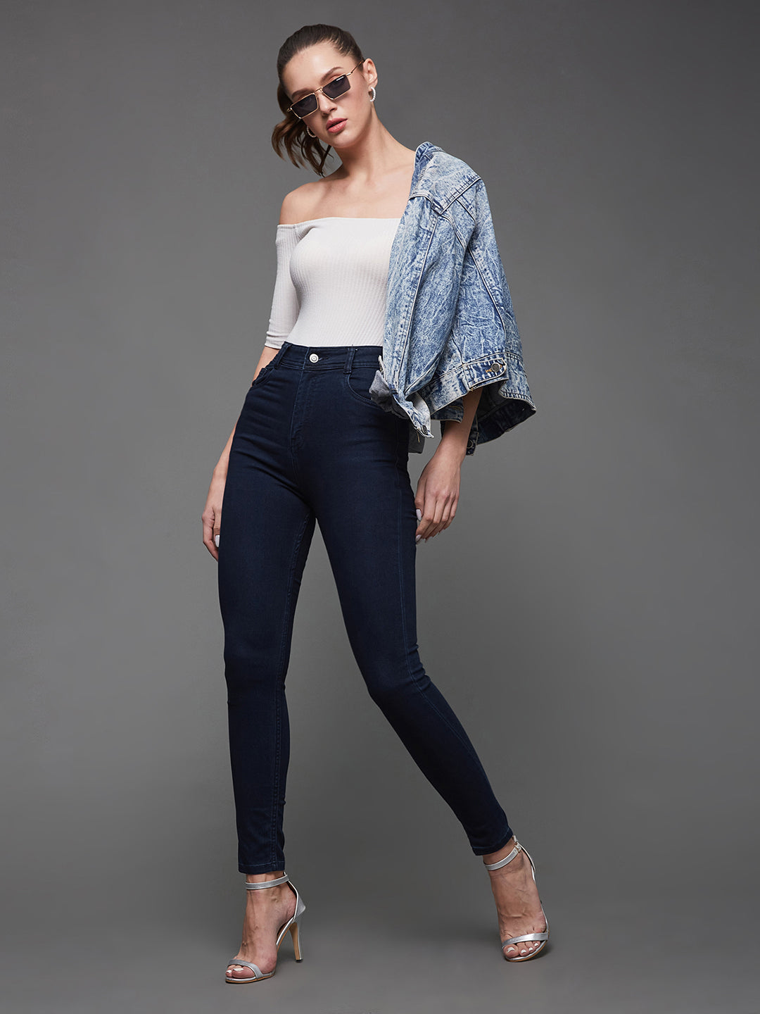 CHASEstretch™ Navy-Blue Skinny-Fit High-Rise Denim Jeans
