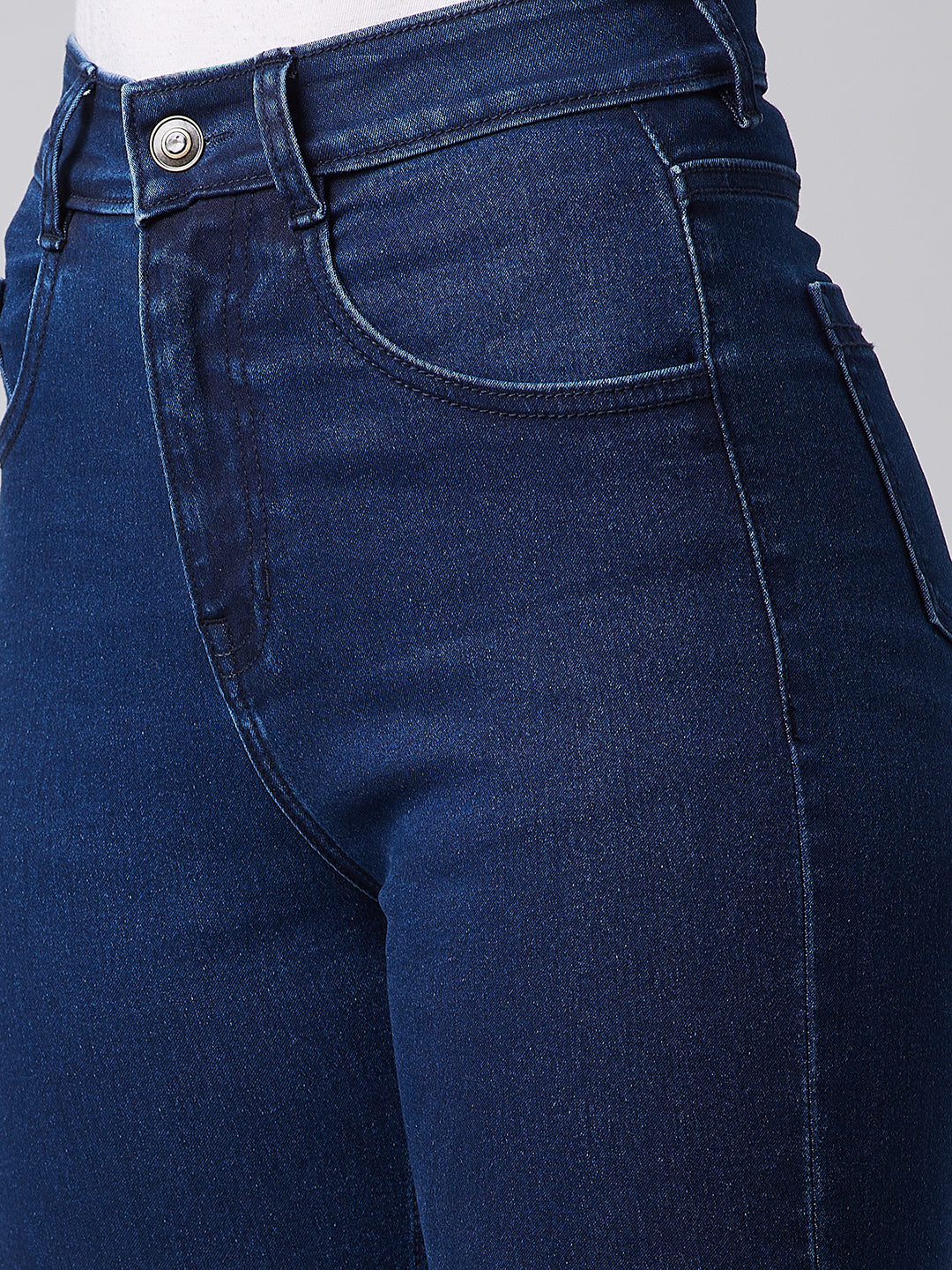 24/7 Comfort Navy-Blue Skinny High-Rise Stretchable Denim Jeans