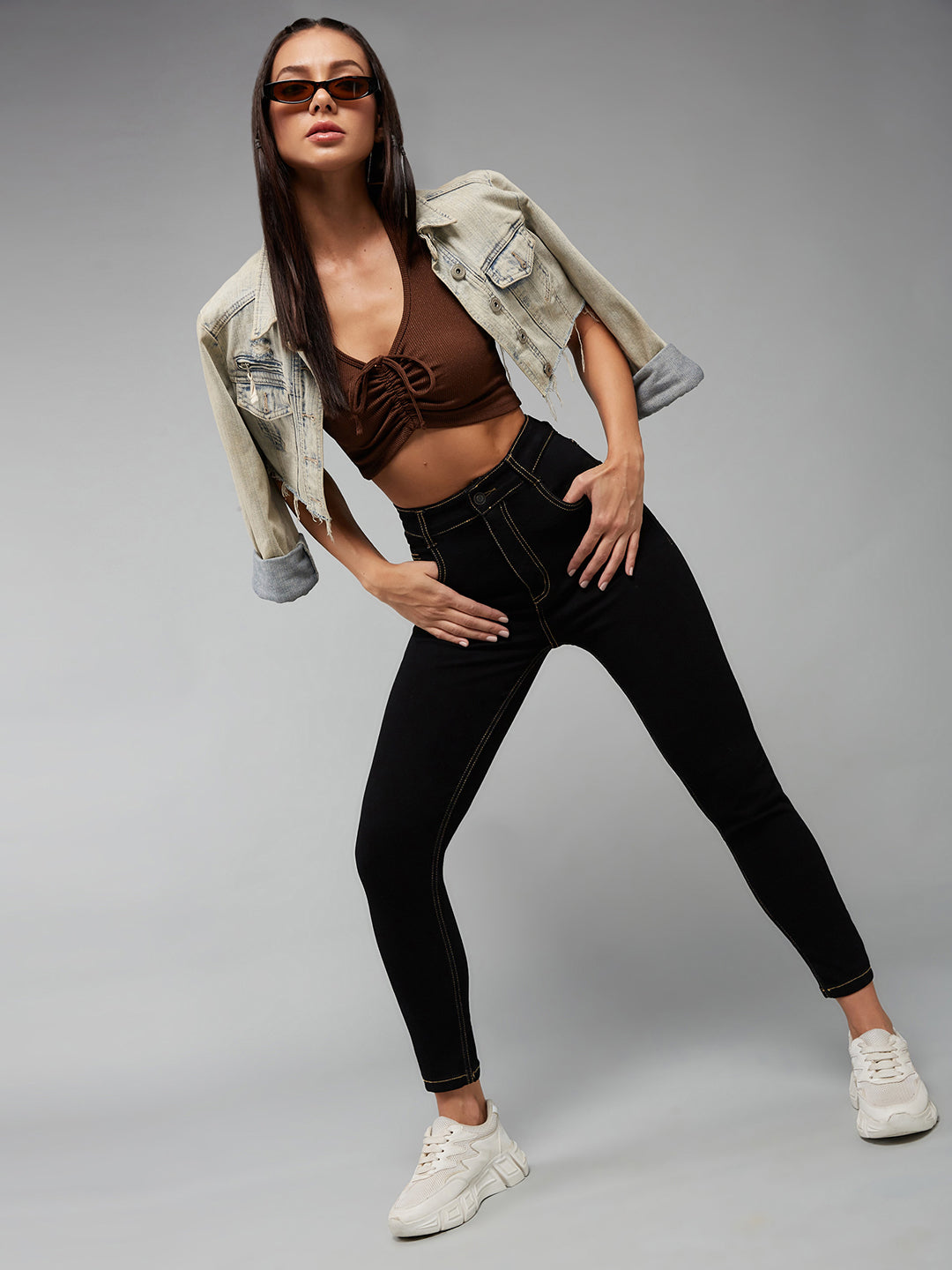 24/7 Comfort Black Skinny High-Rise Stretchable Denim Jeans