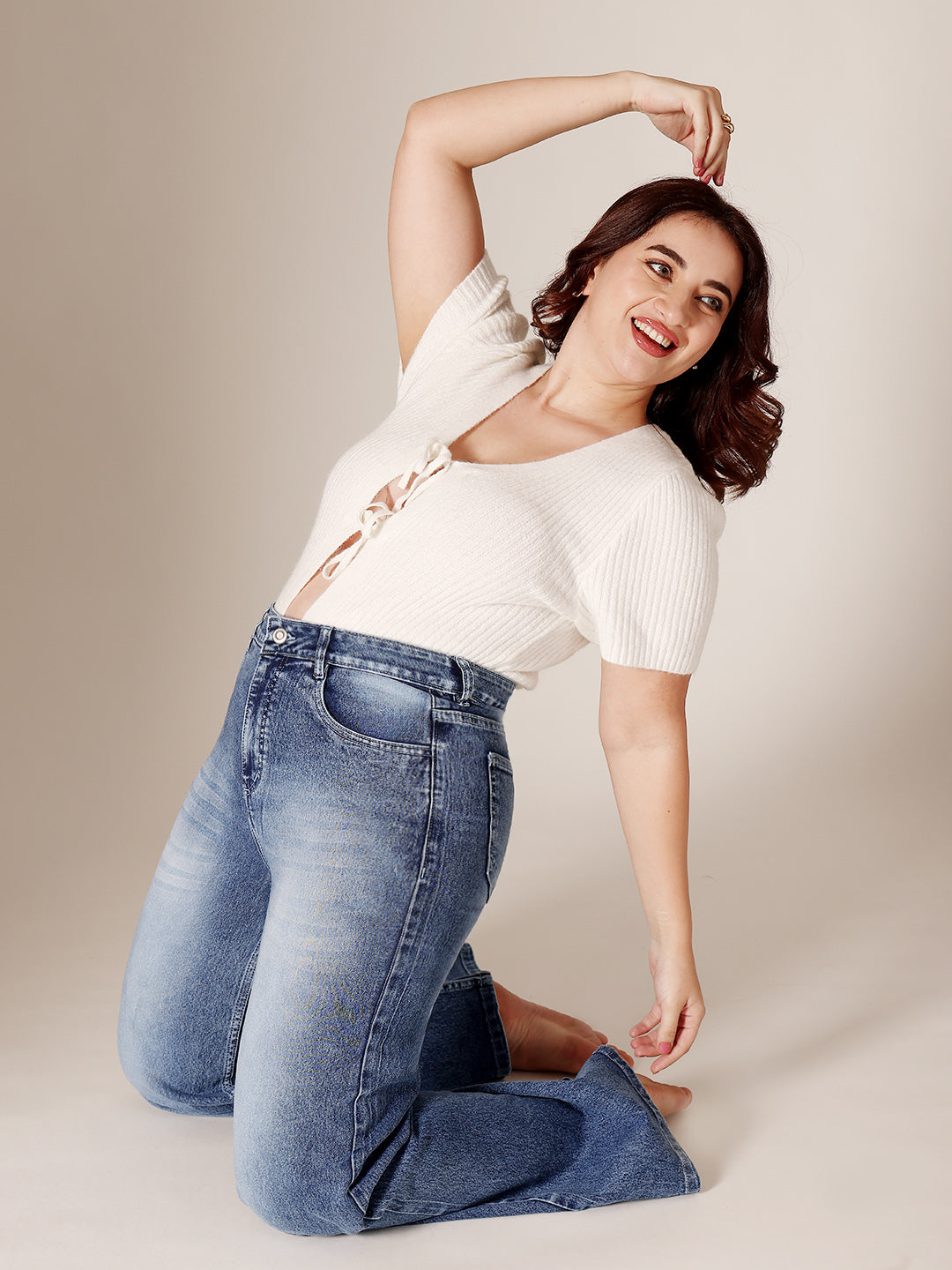 CHASEstretch™ Light Blue Wide-Leg High-Rise Stretchable Denim Jeans for Women