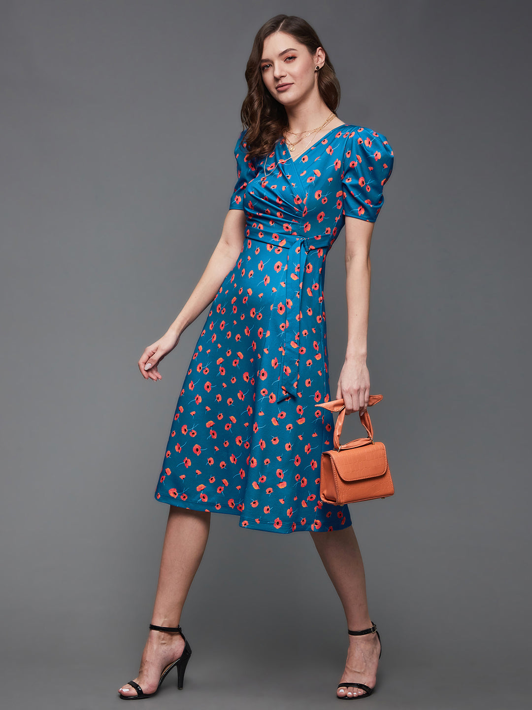 Multicolored-Base-Blue dress — Miss Chase India