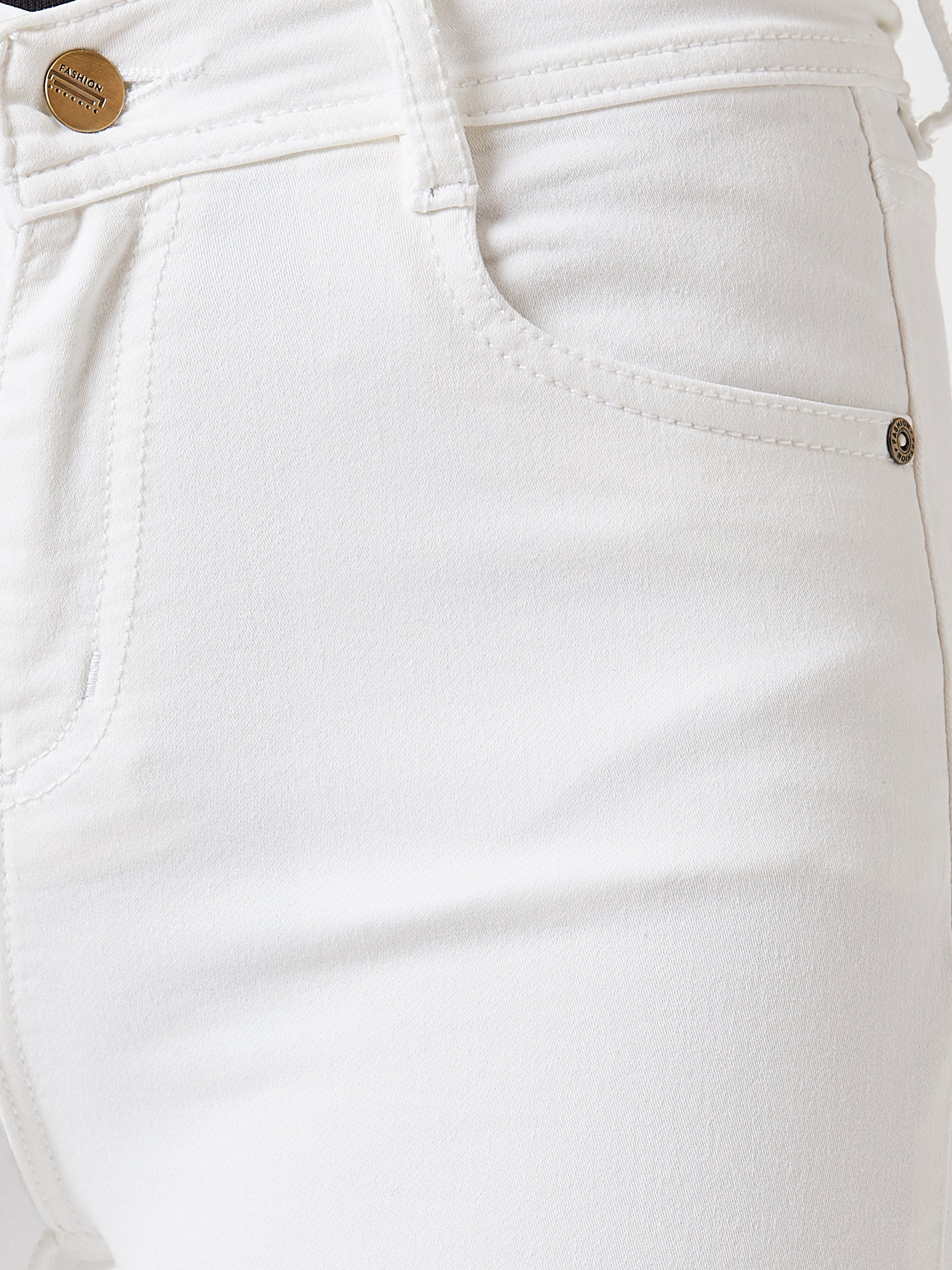 Women's White Skinny High-Rise Ripped Stretchable Denim Jeans