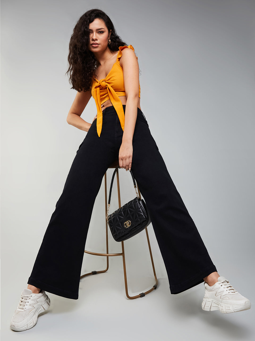 CHASEstretch™ Black Wide-Leg High-Rise Denim Jeans