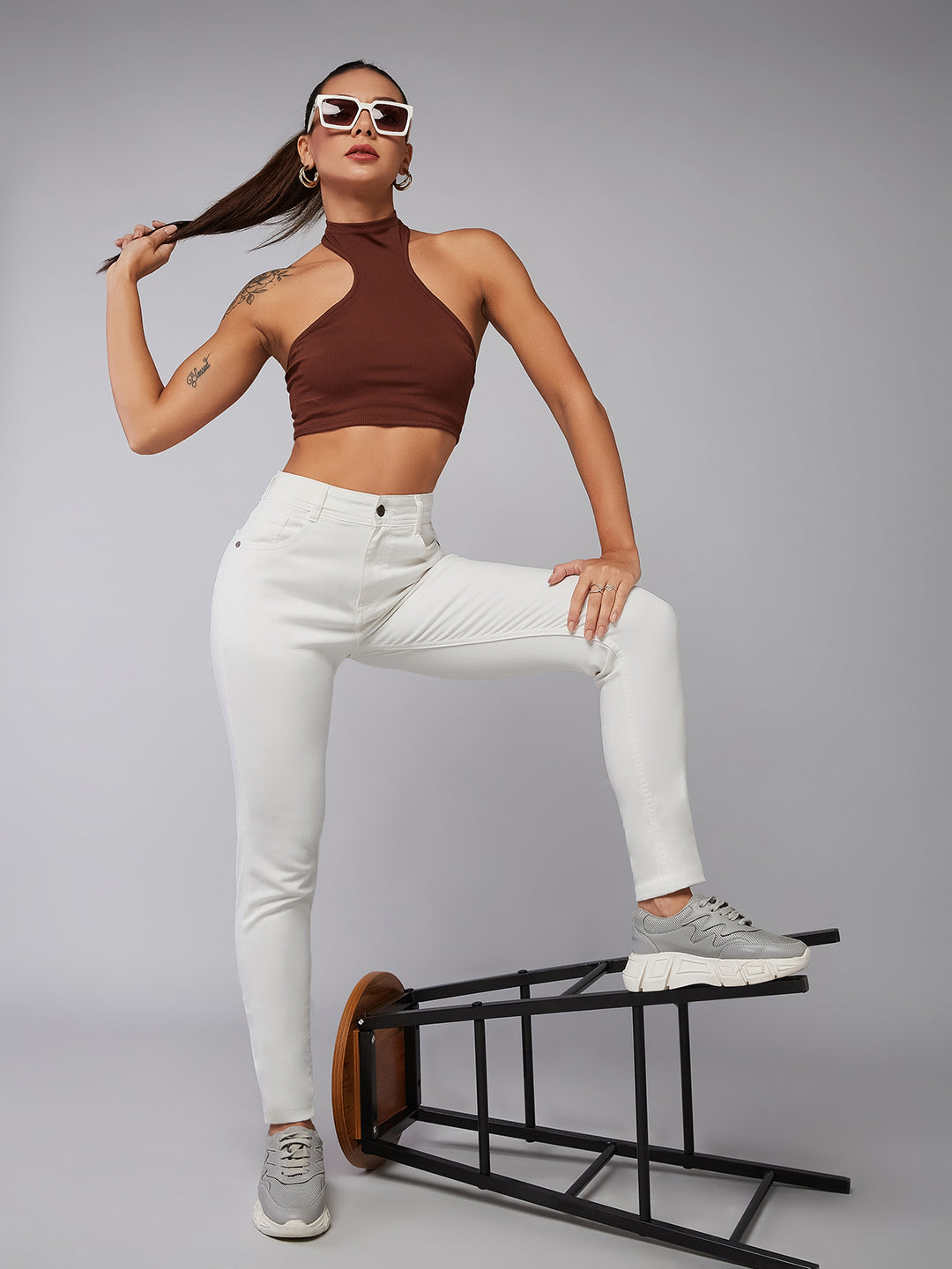 CHASEstretch™ White Skinny Mid-Rise Denim Jeans