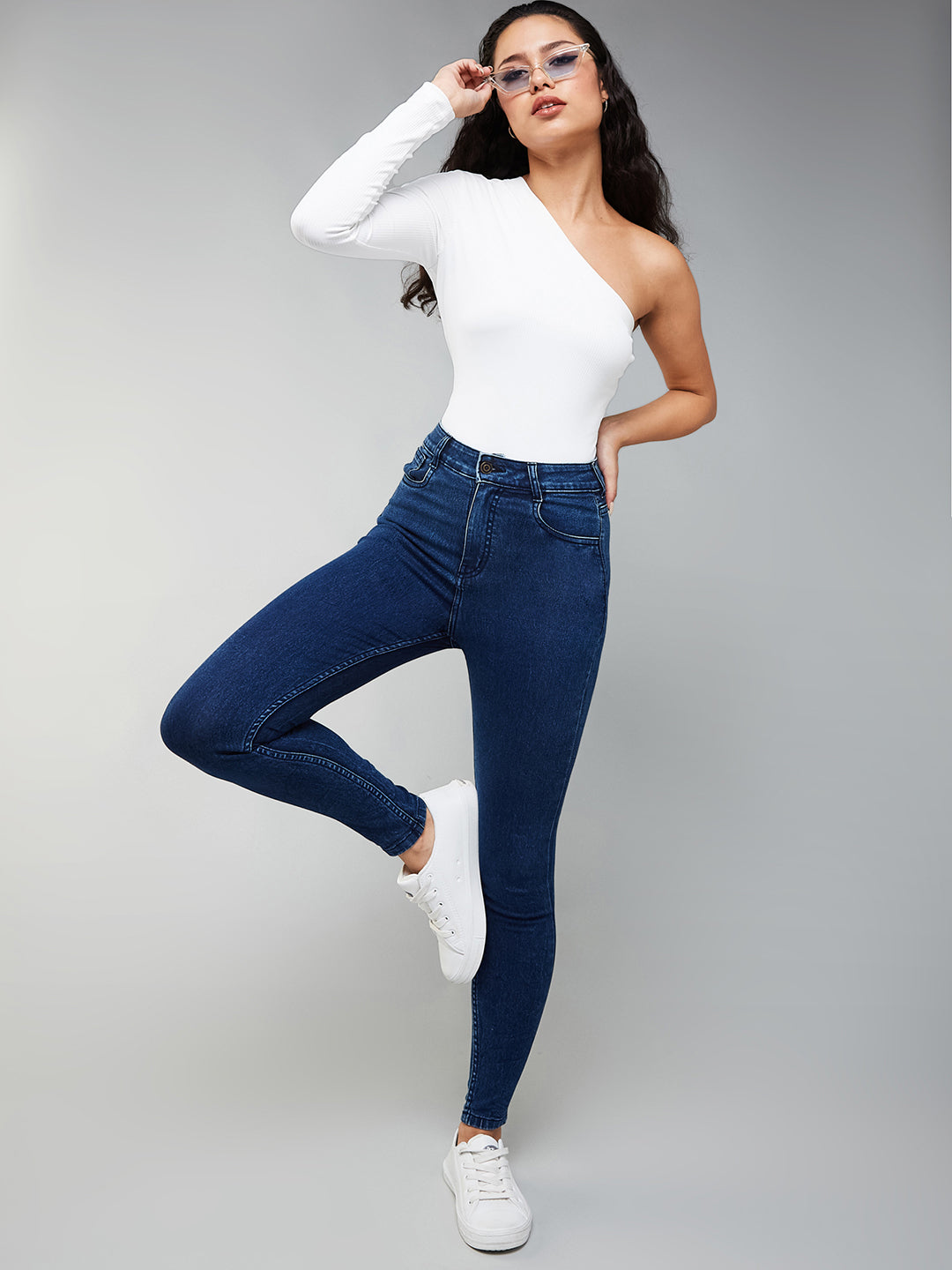 CHASEstretch™ Blue Skinny-Fit High-Rise Cropped Denim Jeans