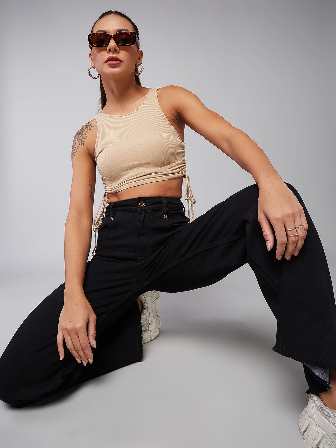 CHASEstretch™ Black High-Rise Wide-Leg Denim Jeans