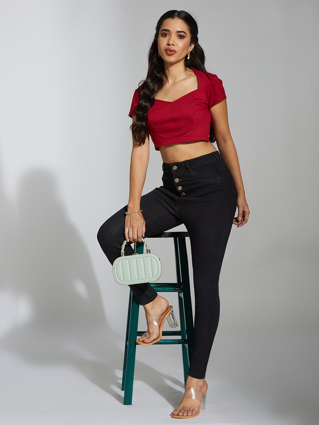24/7 Comfort Black Skinny Fit High Rise Stretchable Denim Jeans