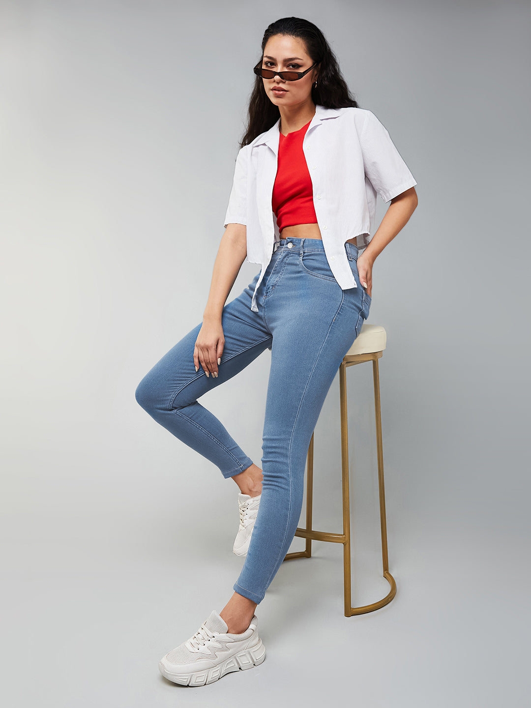 CHASEstretch™ Blue Skinny High-Rise Cropped Denim Jeans