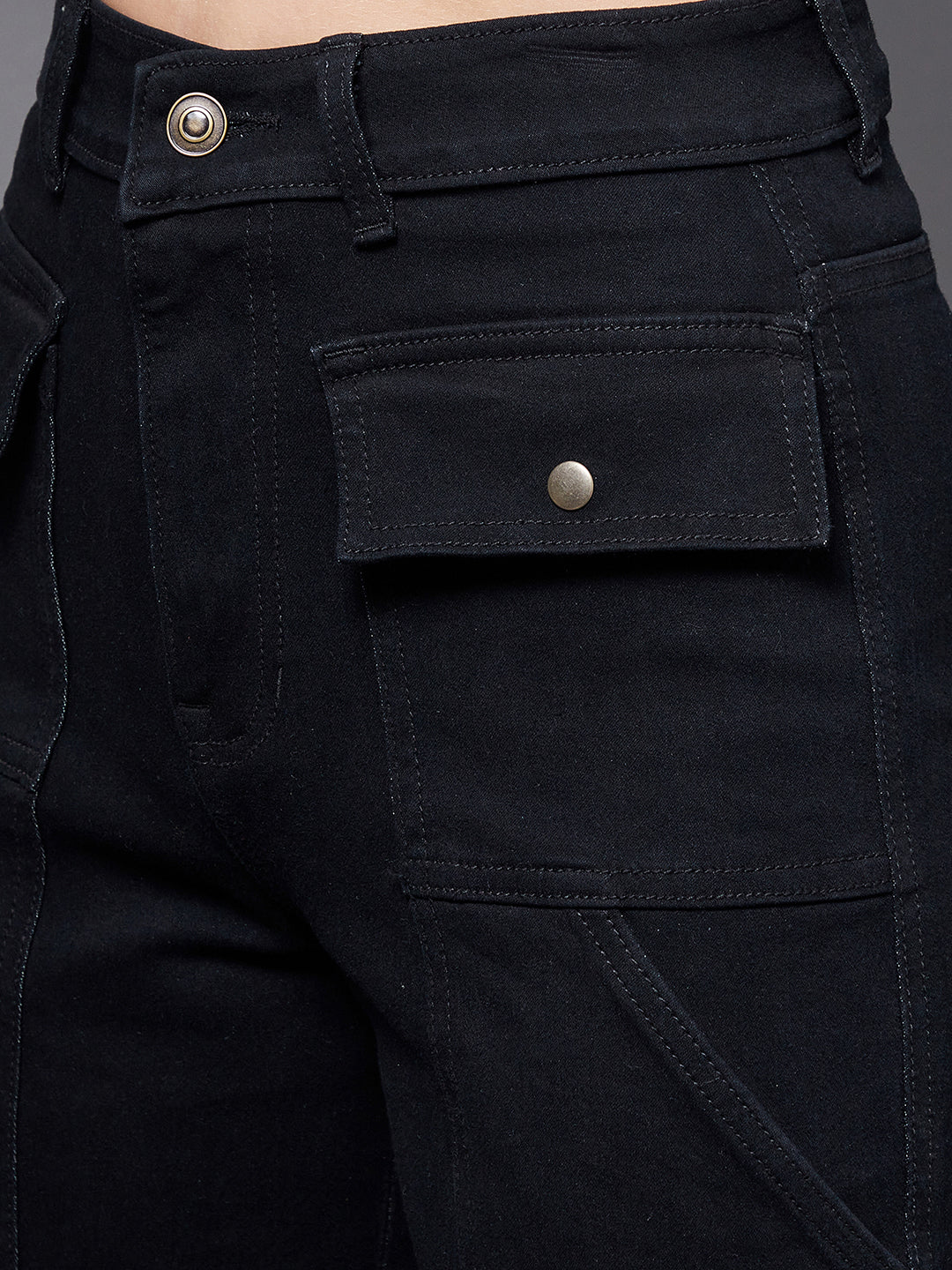 24/7 Comfort Black flared High-Rise Stretchable Denim Jeans