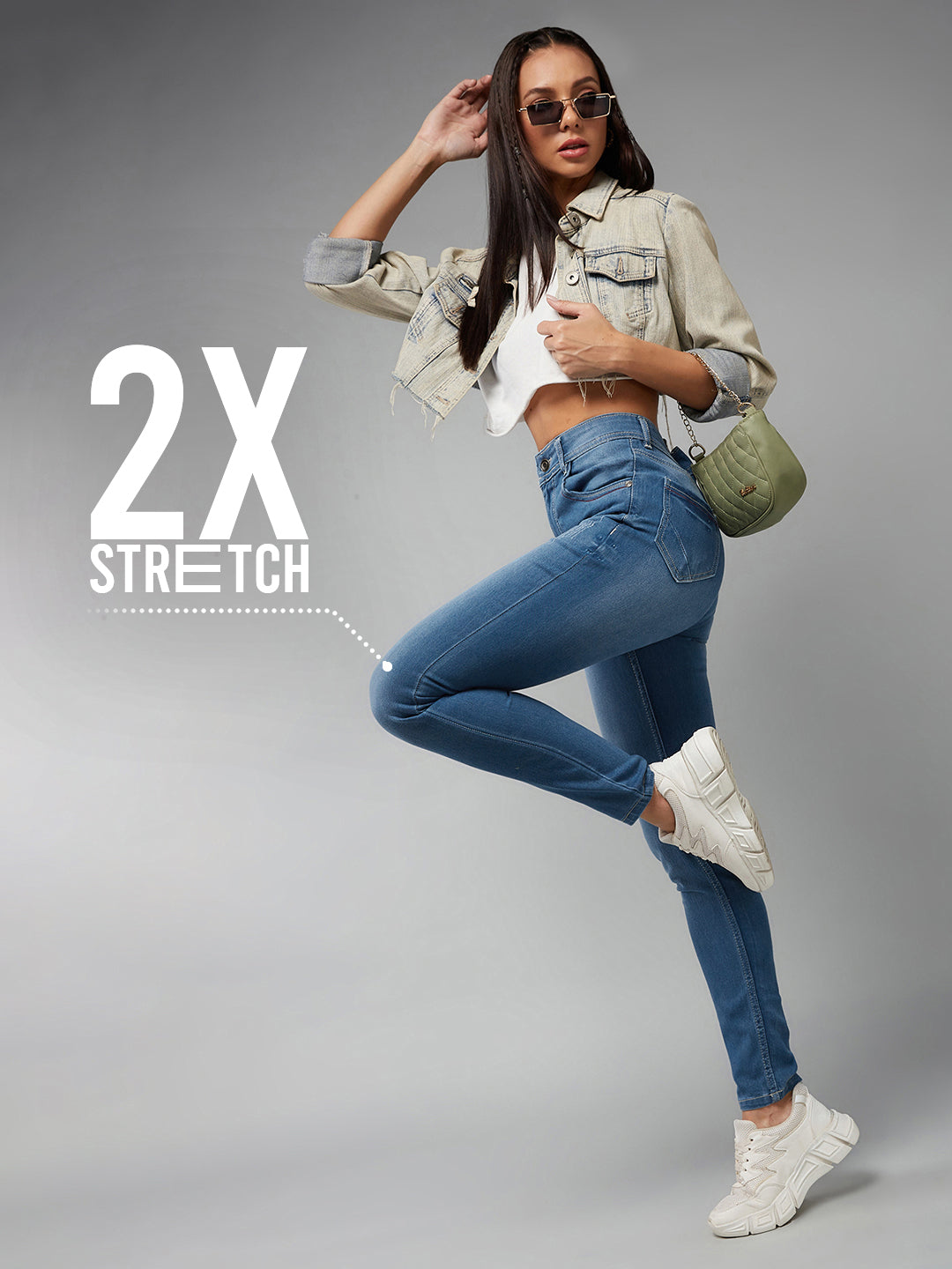 CHASEstretch™ Blue Skinny-Fit High-Rise Stretchable Denim Jeans