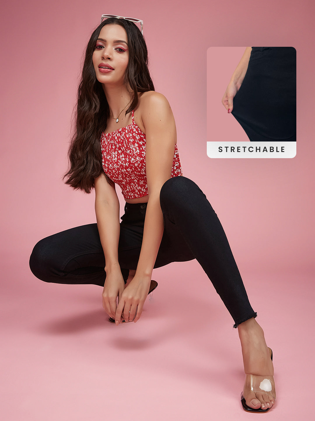 CHASEstretch™ Black Slim-Fit High-Rise Denim Jeans