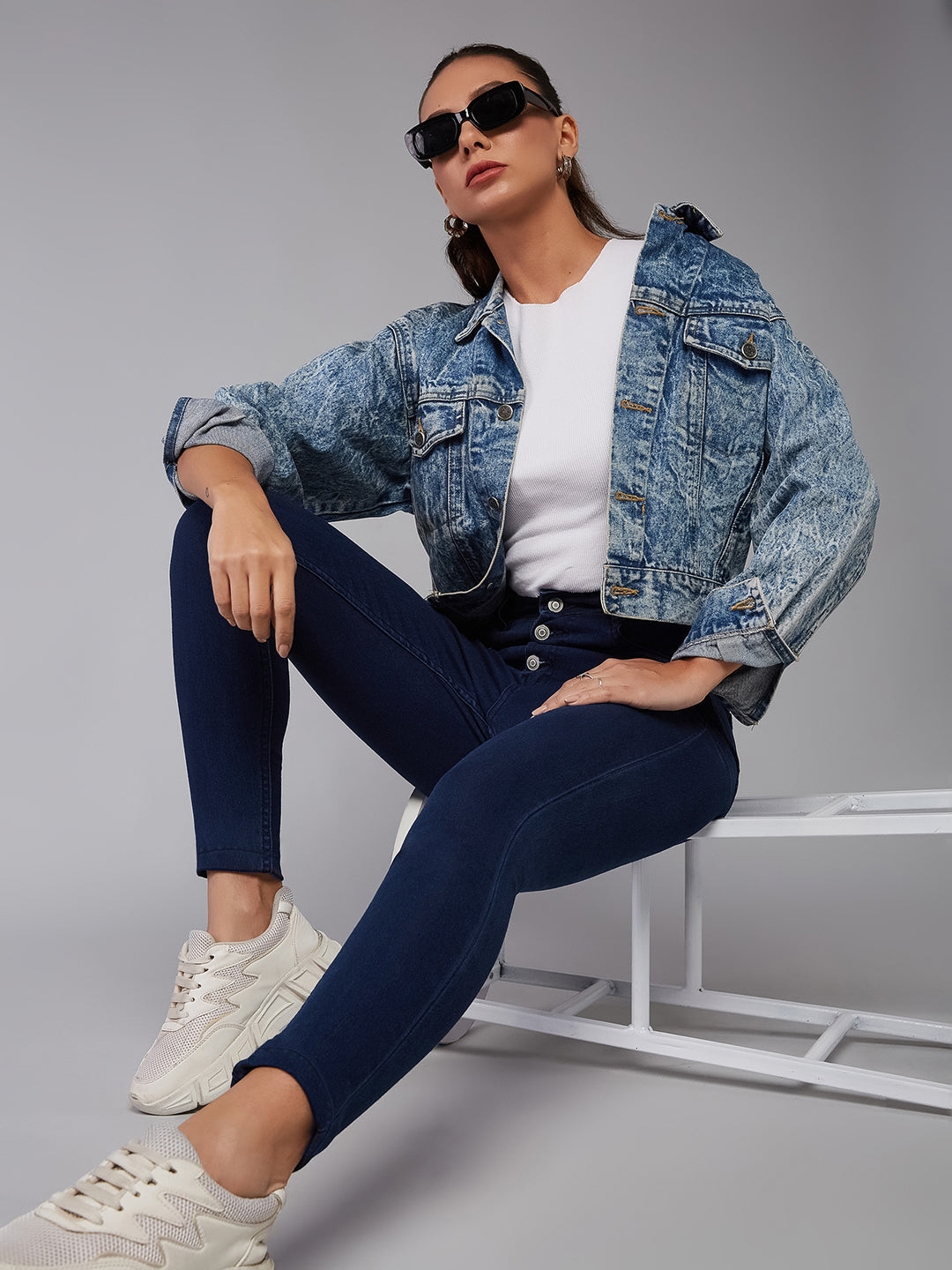 CHASEstretch™ Navy-Blue Skinny-Fit High-Rise Denim Jeans