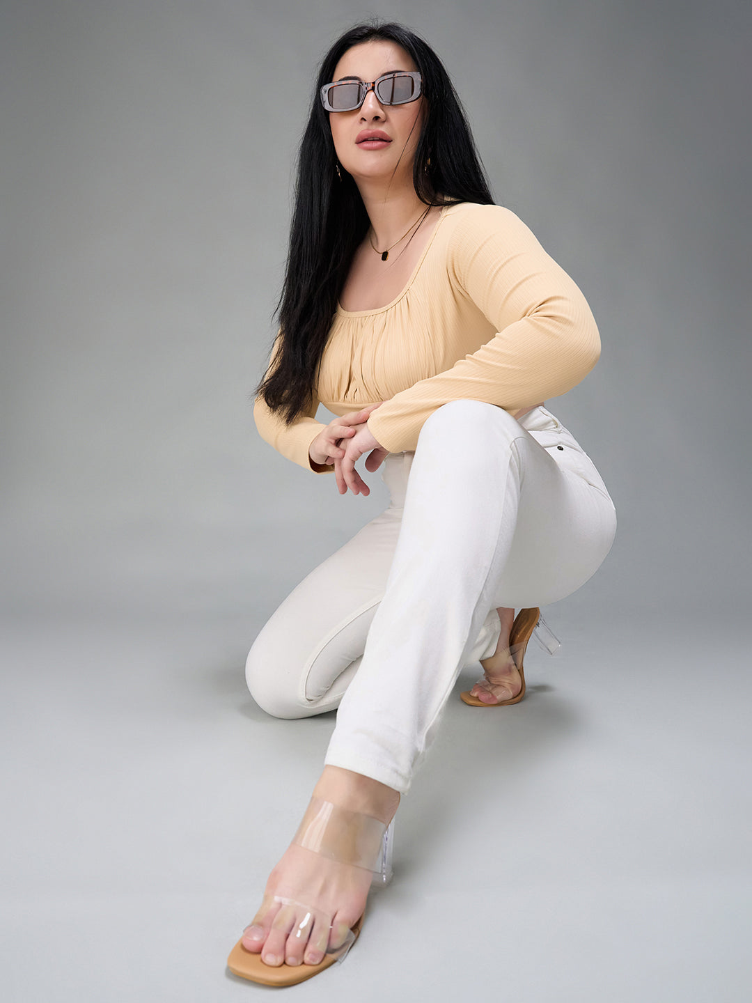 24/7 Comfort White Skinny High Rise Clean Look Bleached Regular Length Stretchable Denim Jeans