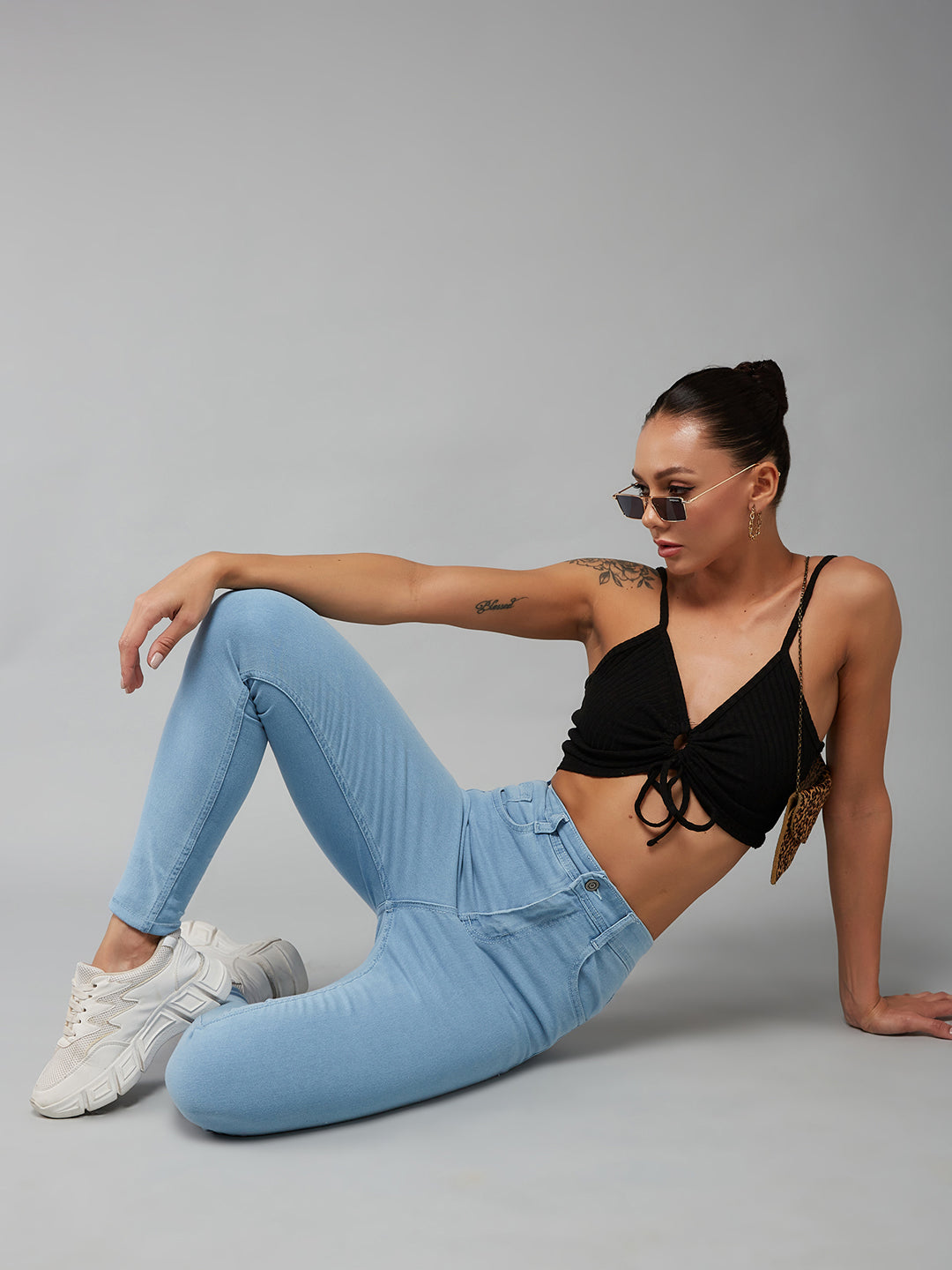 CHASEstretch™ Light Blue Skinny High-Rise Ice-Wash Denim Jeans