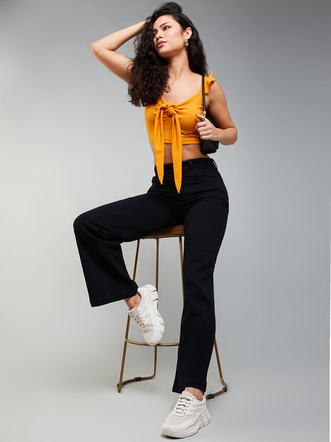 CHASEstretch™ Black Wide-Leg High-Rise Denim Jeans