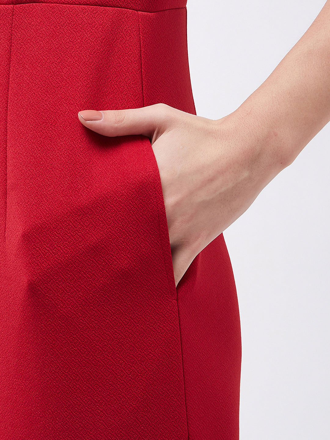 Cherry Red Sleeveless Column Dress