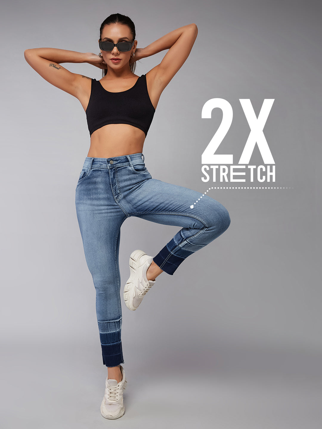 CHASEstretch™ Light Blue Skinny-Fit High-Rise Ankle Length Denim Jeans