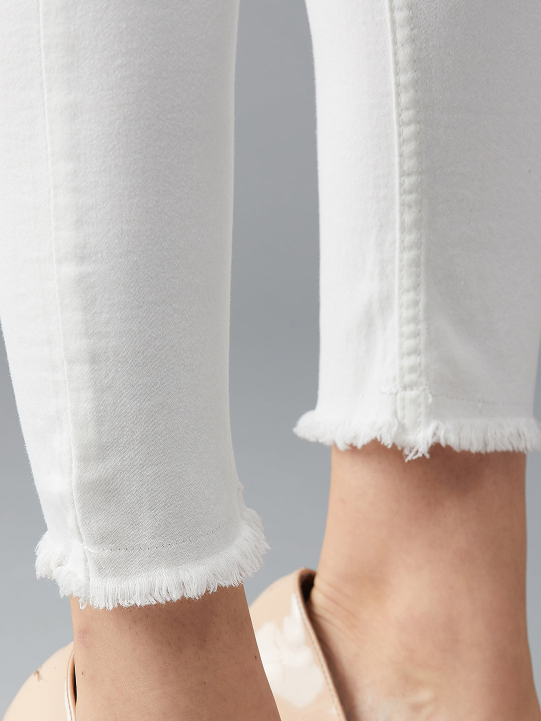 24/7 Comfort White Skinny High-Rise Ankle-Length Stretchable Denim Jeans