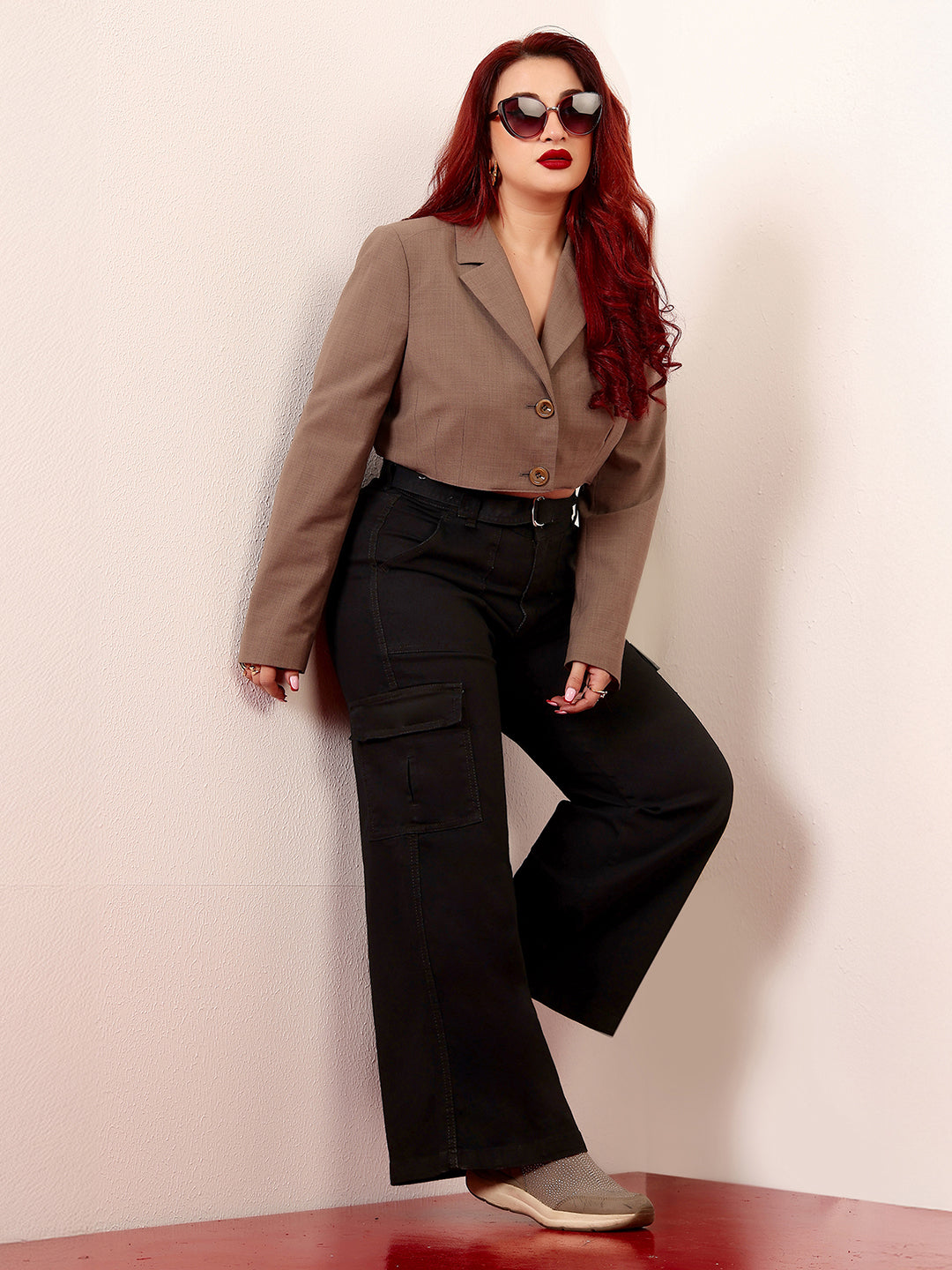 Women's Black Wide-Leg High-Rise Clean-Look Stretchable Denim Jeans
