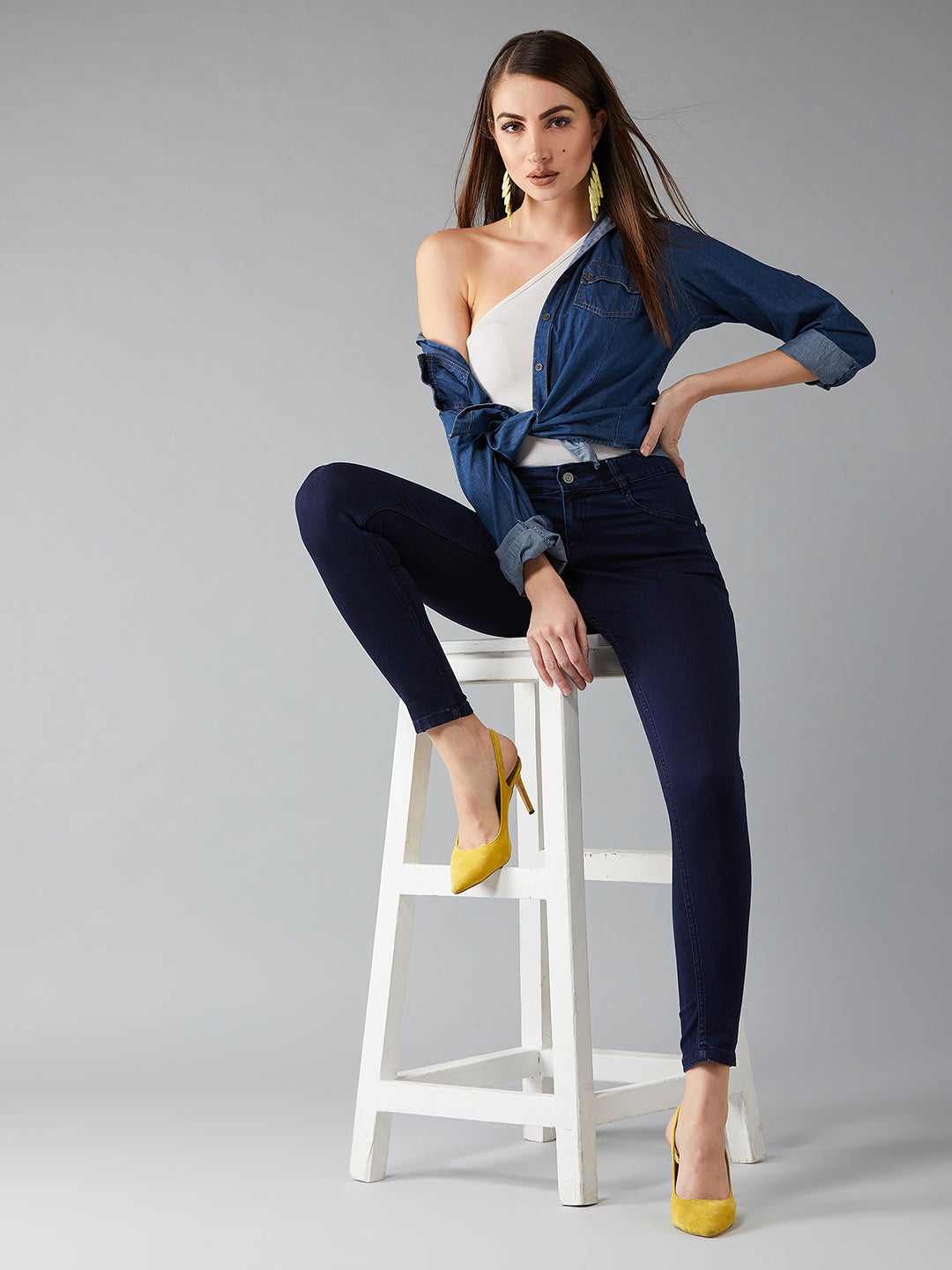 CHASEstretch™ Navy-Blue Skinny-Fit High-Rise Denim Jeans