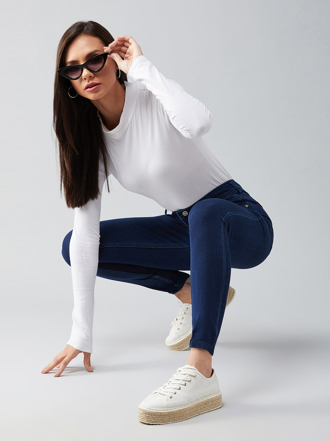 CHASEstretch™ Navy-Blue Skinny-Fit High-Rise Denim Jeans