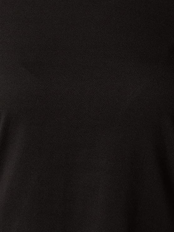 Women's Black Cotton Round Neck Full Sleeve Solid Cut-Out Top